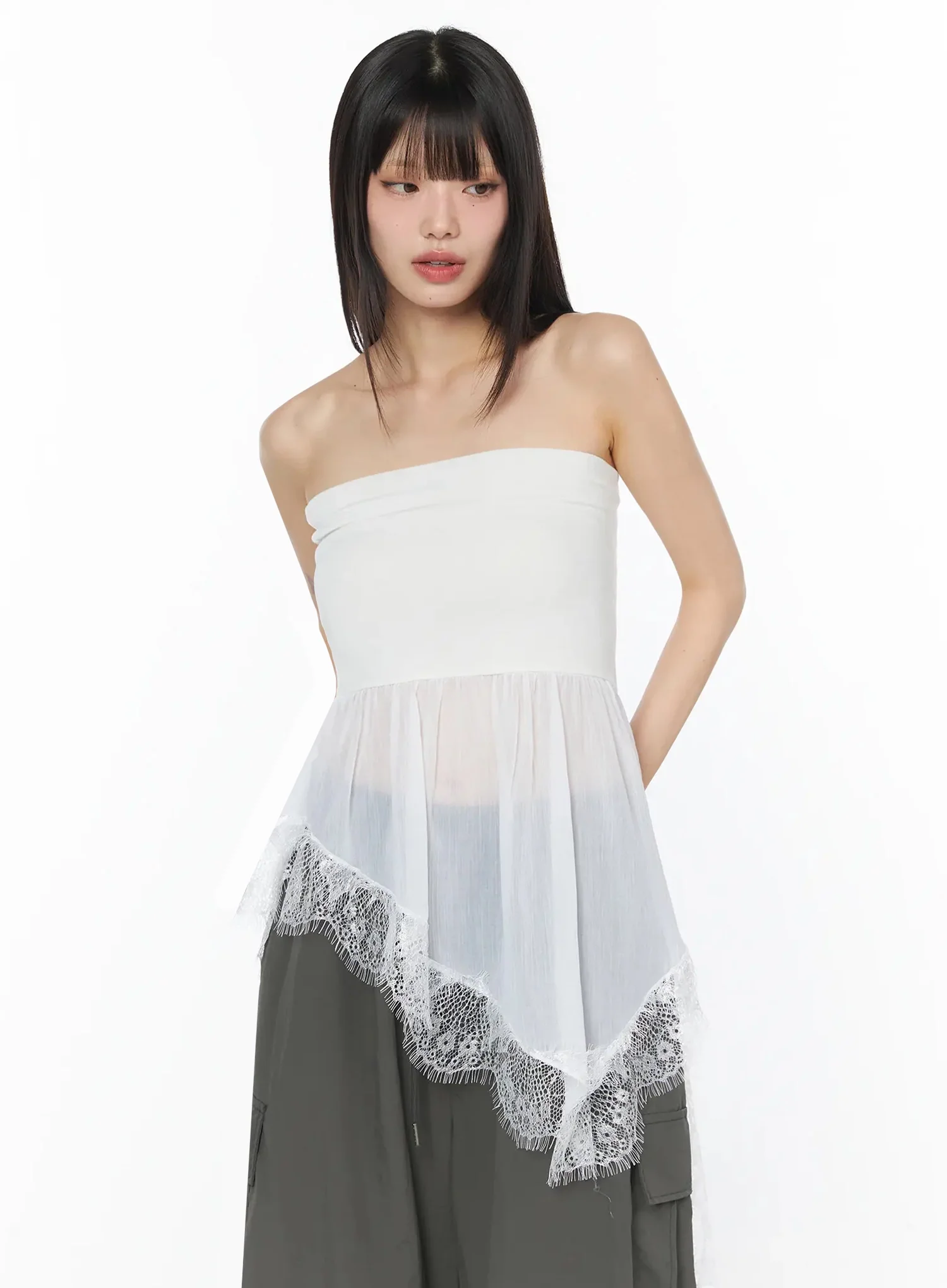 Pastel Long Lace Tube Top IY526 - Image 14