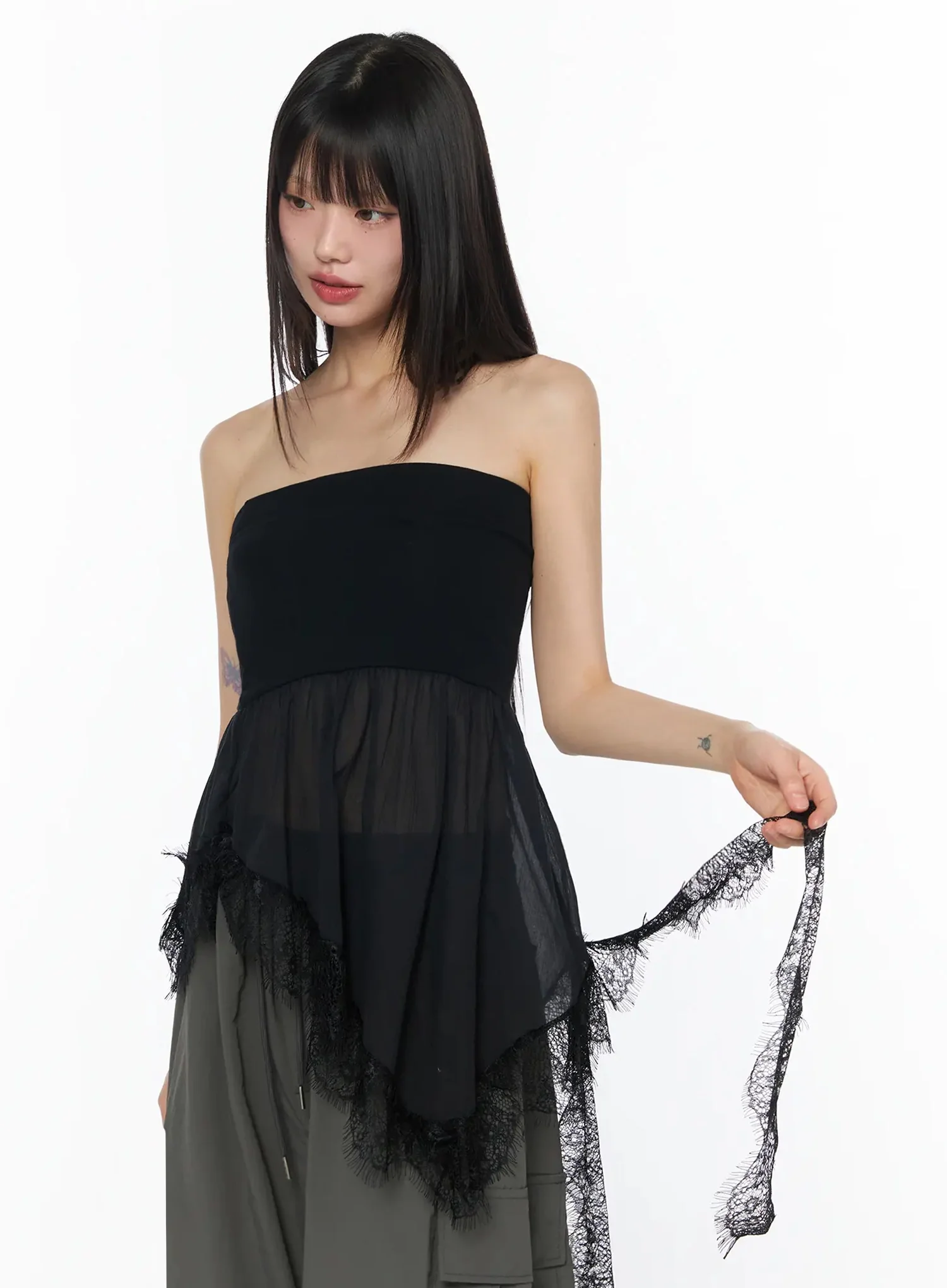 Pastel Long Lace Tube Top IY526 - Image 15