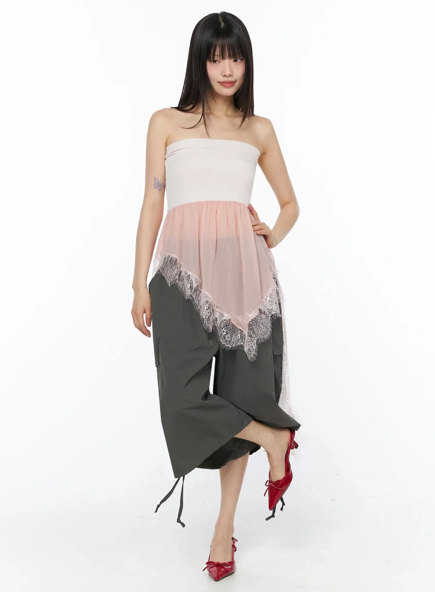 Pastel Long Lace Tube Top IY526 - Image 5