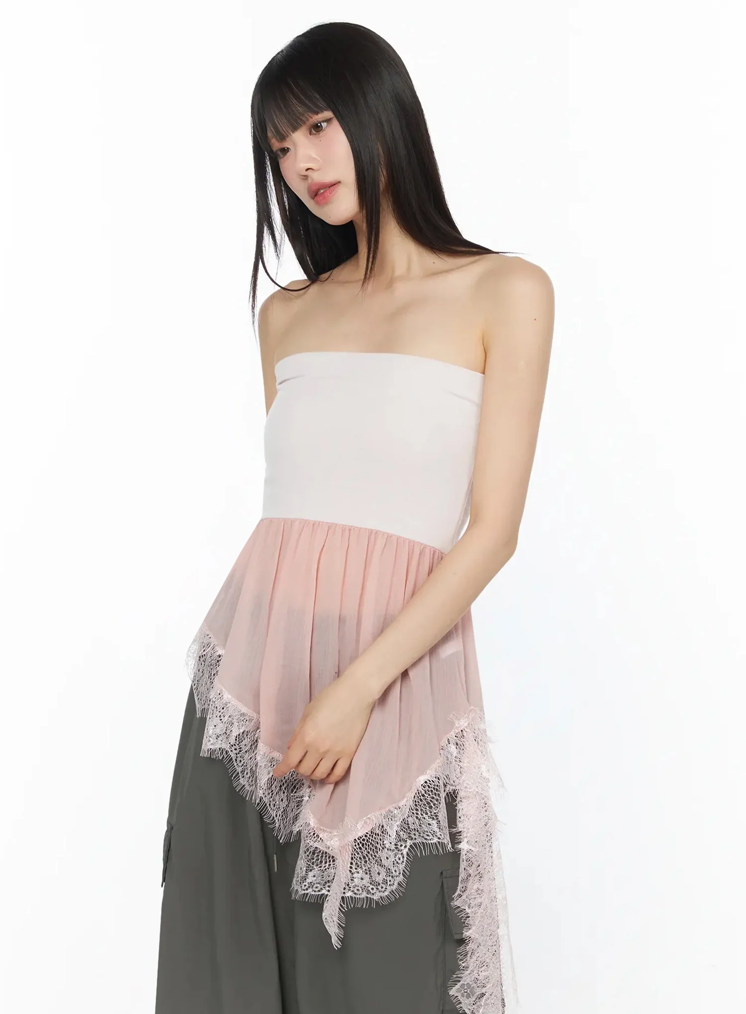 Pastel Long Lace Tube Top IY526 - Image 7
