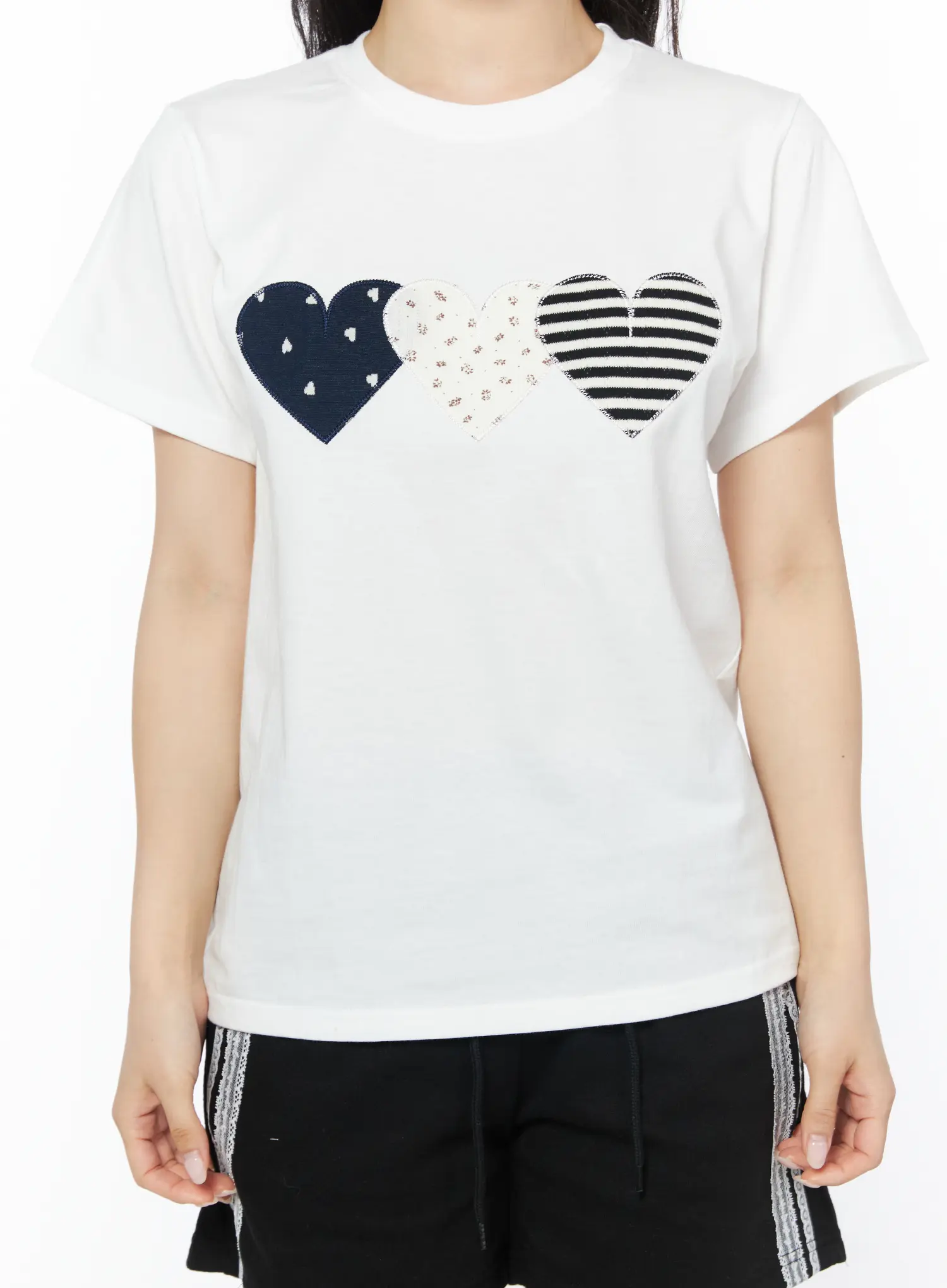 Pattern Hearts Graphic Crop Tee CD805 - Image 8