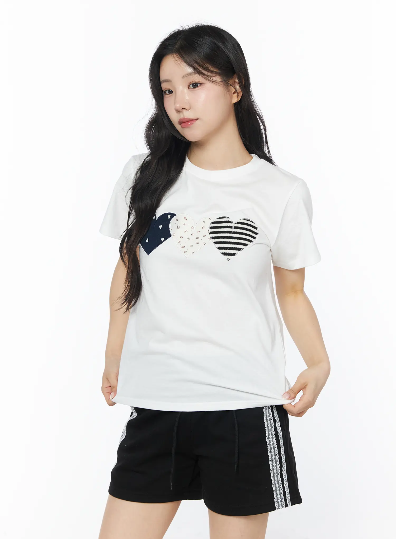 Pattern Hearts Graphic Crop Tee CD805 - Image 9