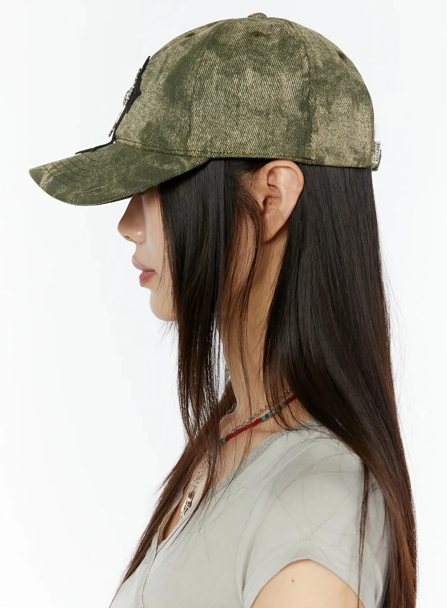 Pearl Cross Grunge Style Cap IU518 - Image 7