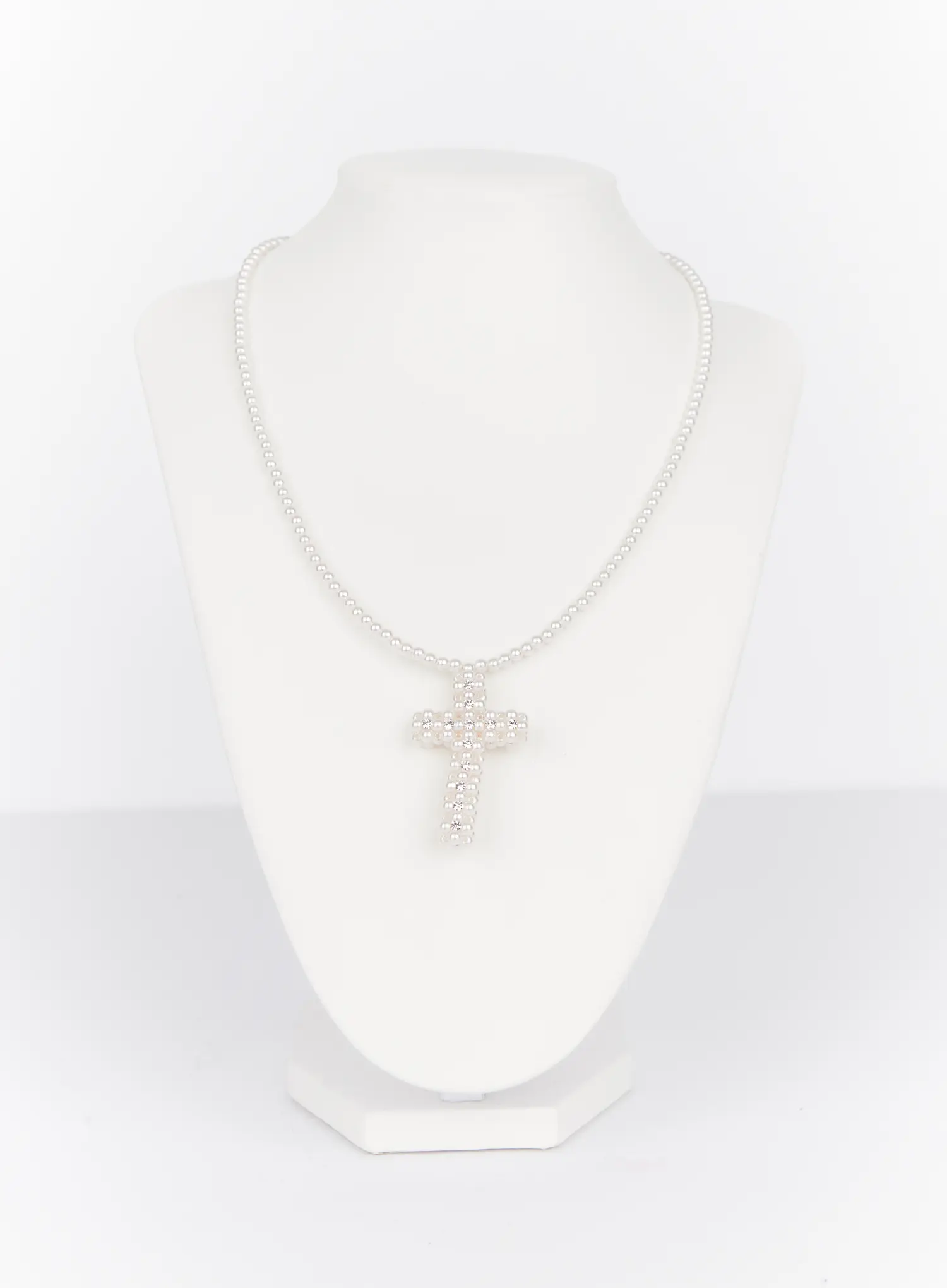Pearl Cross Necklace IN514 - Image 5