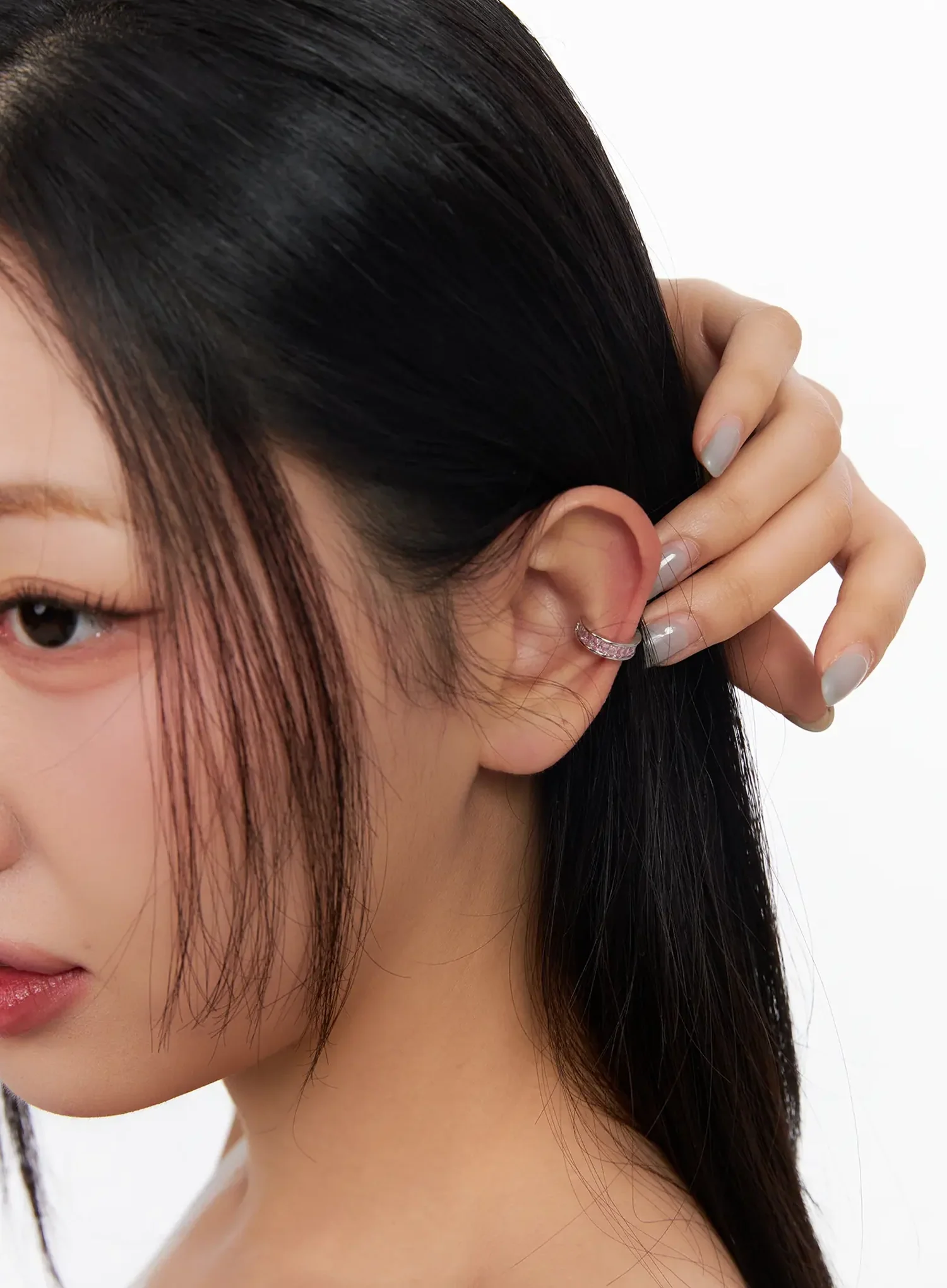 Pink Cubic Ear Cuff IM531 - Image 2