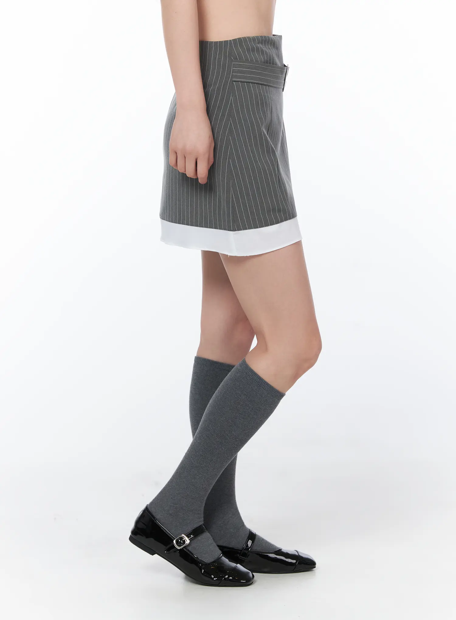 Pinstriped Belted Mini Skirt CY508 - Image 3