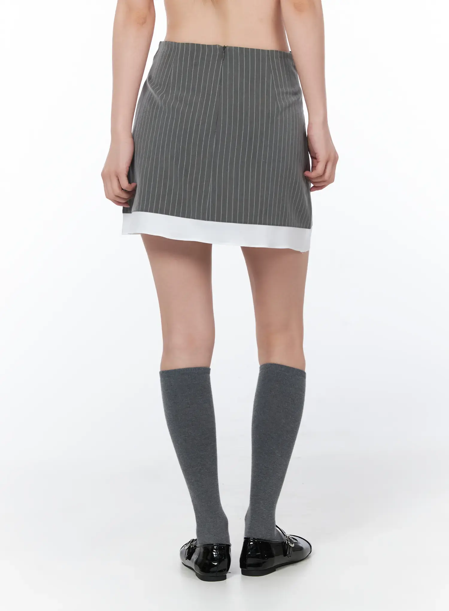 Pinstriped Belted Mini Skirt CY508 - Image 4