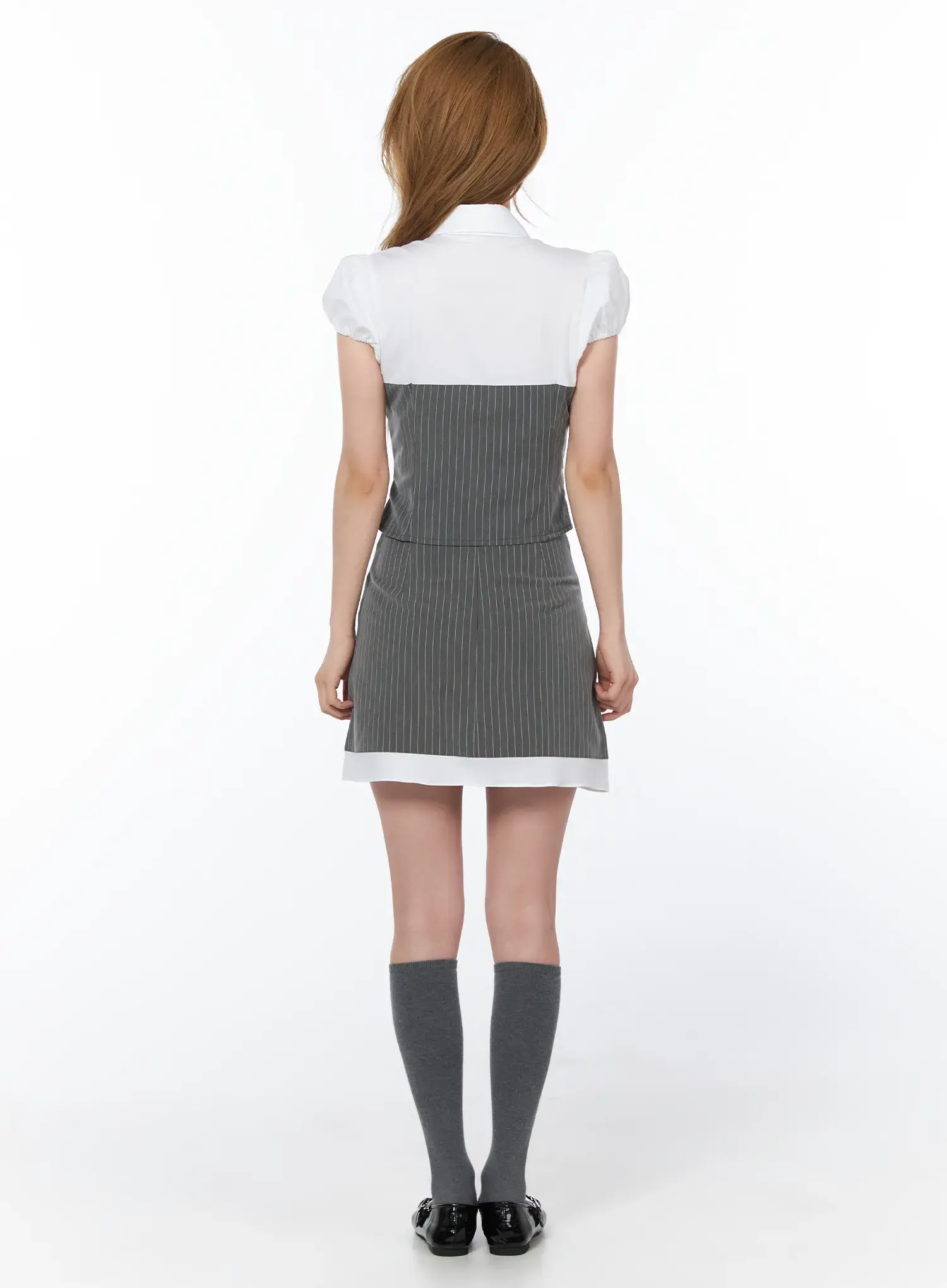 Pinstriped Belted Mini Skirt CY508 - Image 7