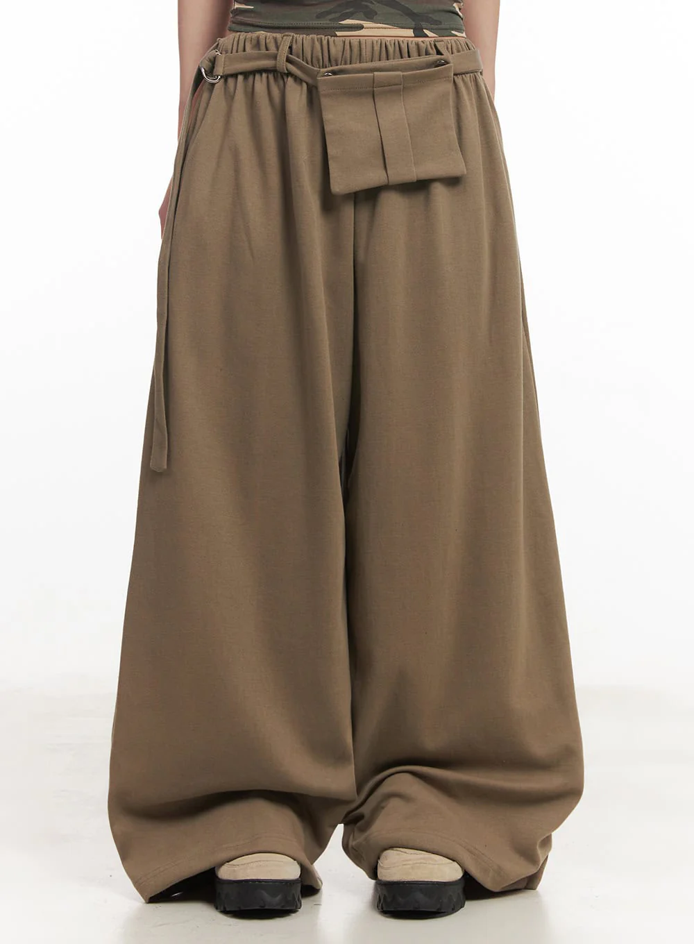 Pintuck Belt Wide-Leg Sweatpants IM528 - Image 7
