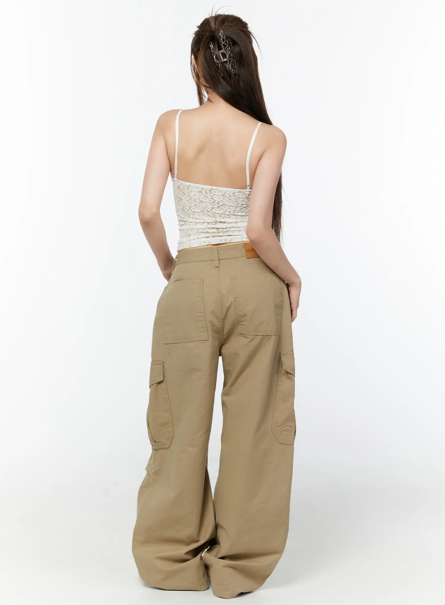 Pintuck Cargo Wide Pants CY519 - Image 7