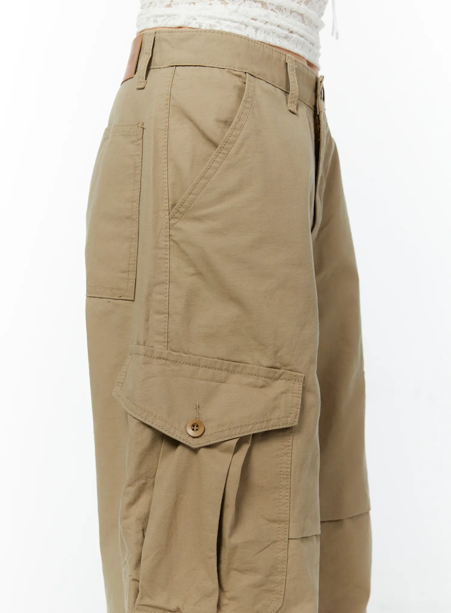 Pintuck Cargo Wide Pants CY519 - Image 9