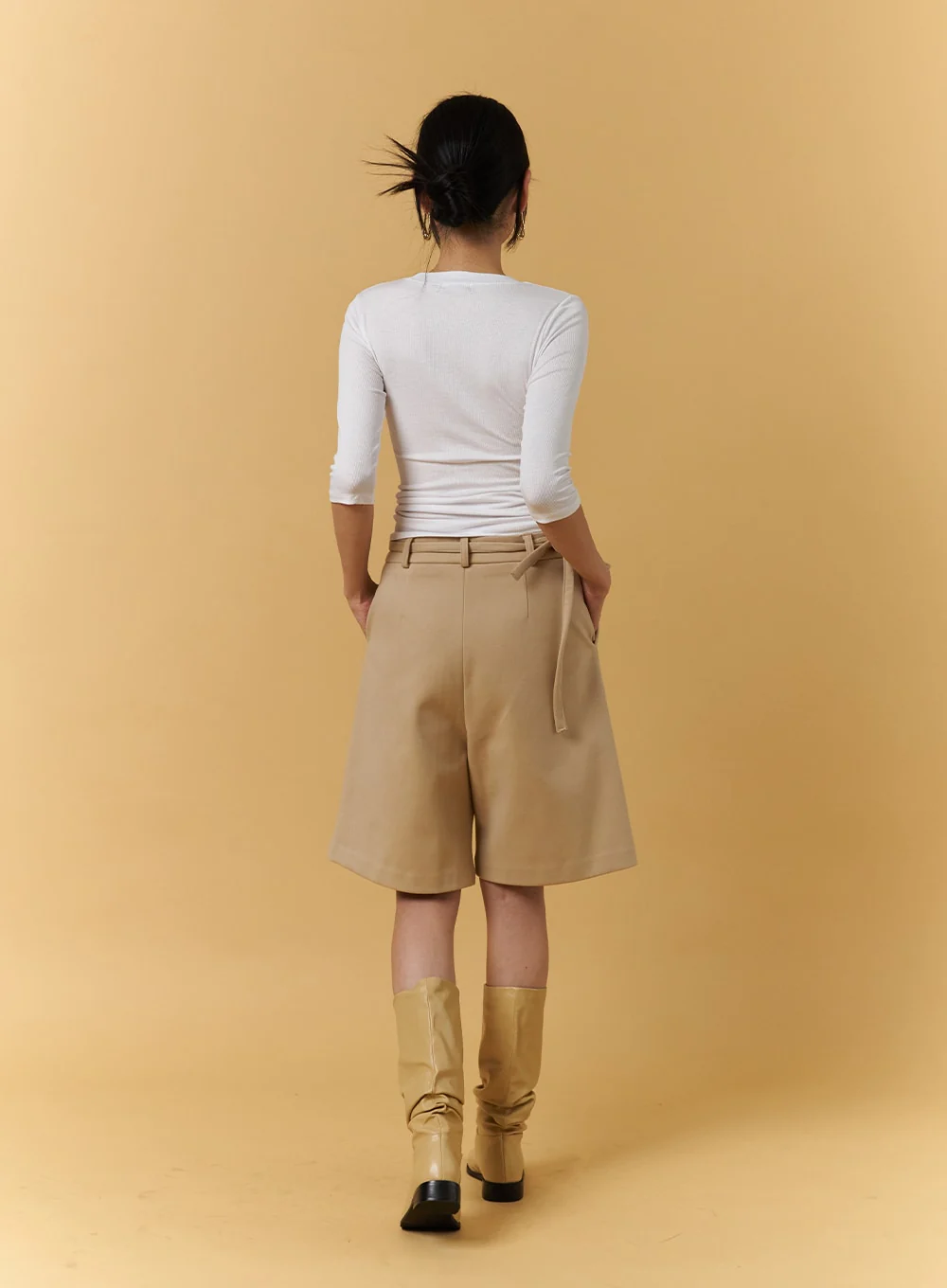 Pintuck Pocket Belt Shorts CJ404 - Image 7