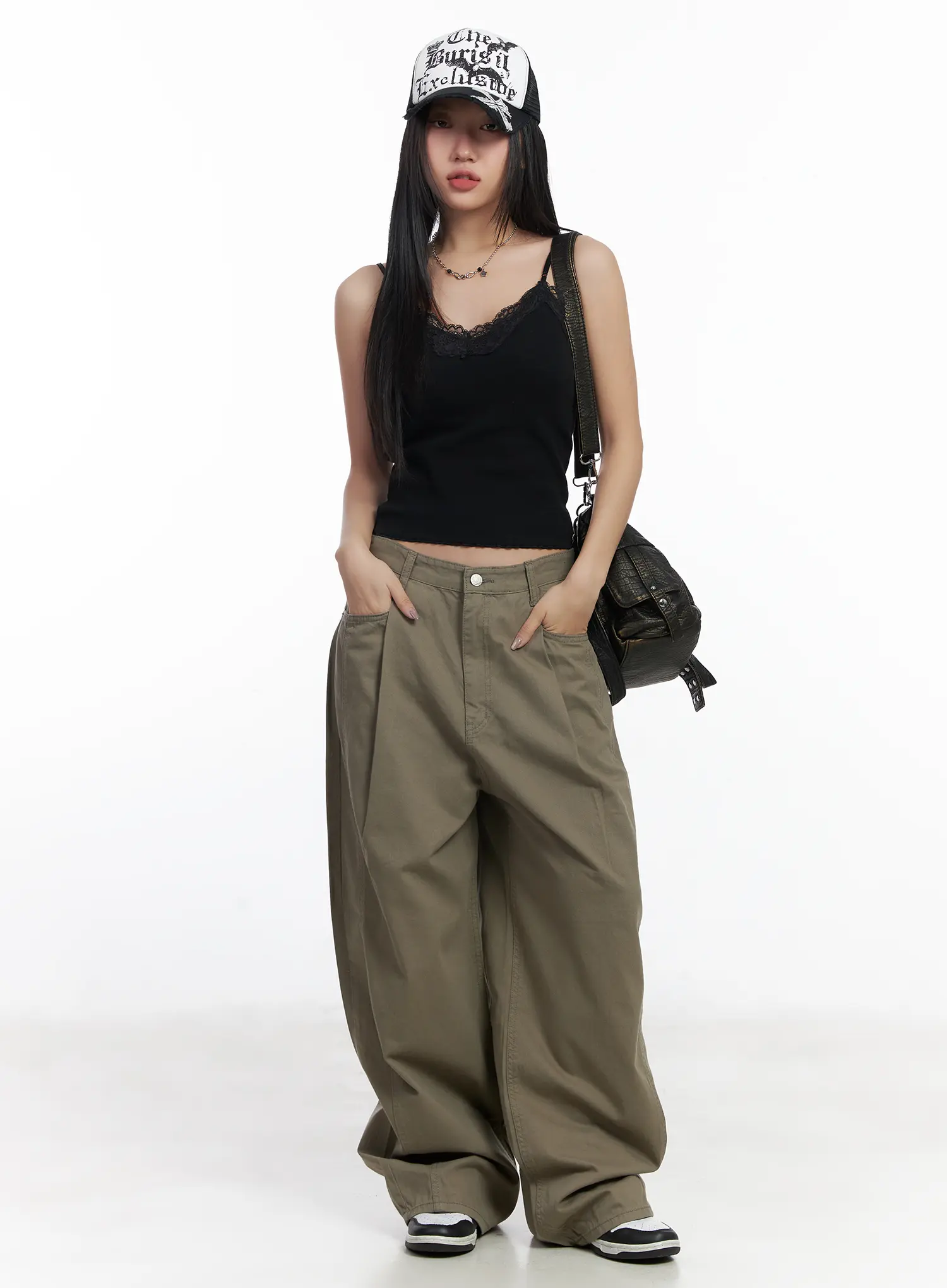 Pintuck Wide-Leg Pants CJ530