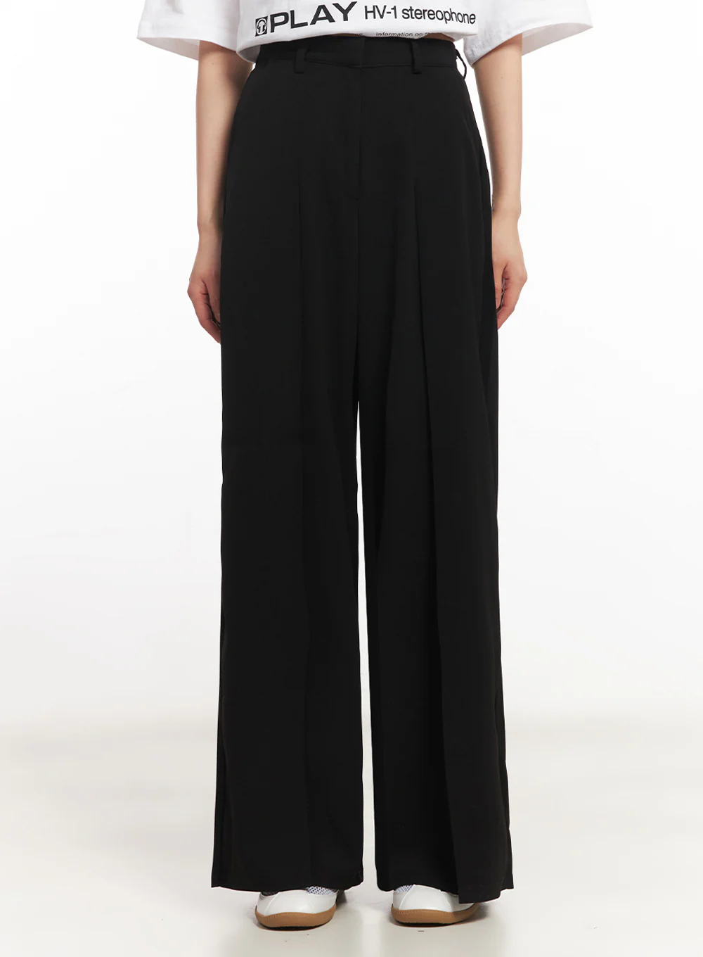 Pintuck Wide-Leg Slacks IY502 - Image 4