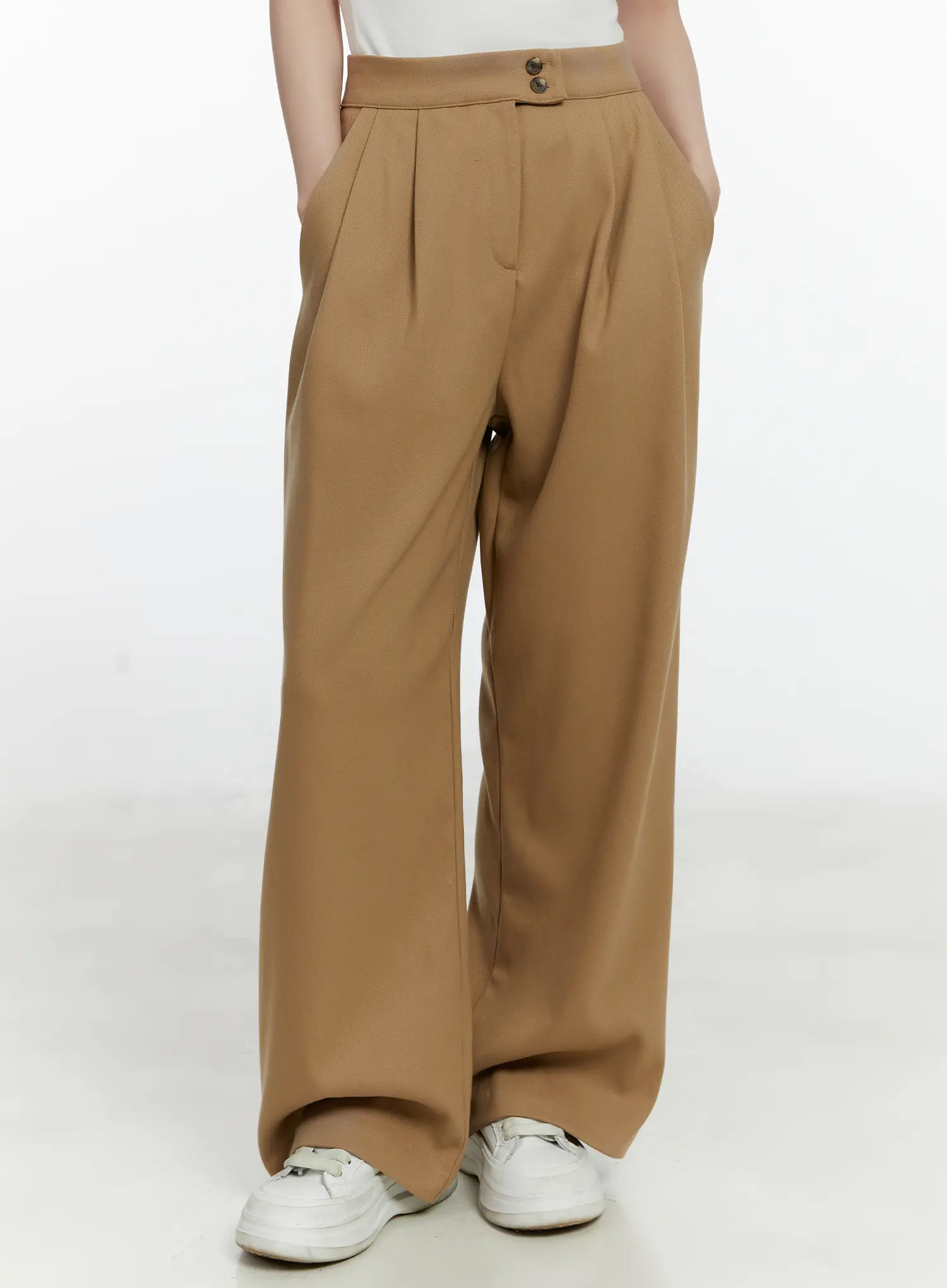 Pintuck Wide-Leg Trousers F502