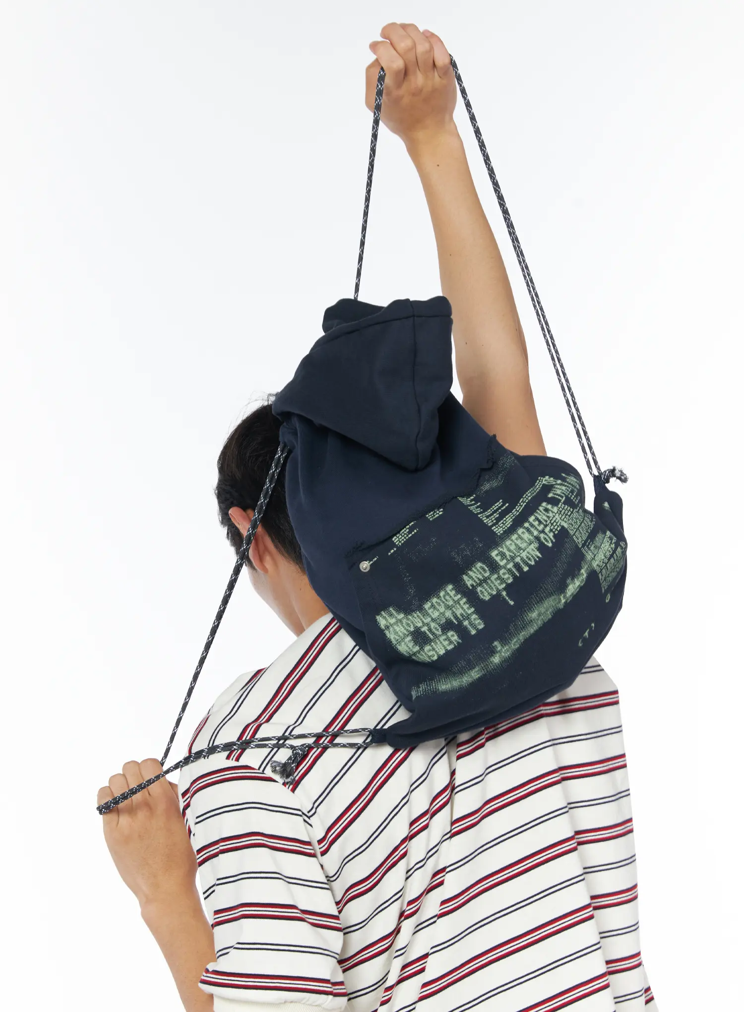 Pixel Graphic Hoodie Drawstring Backpack IU510