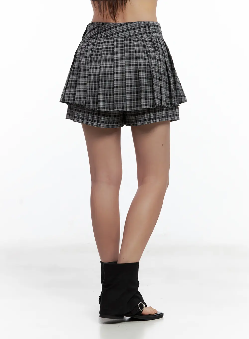 Plaid Button Pleated Skort CL508 - Image 4