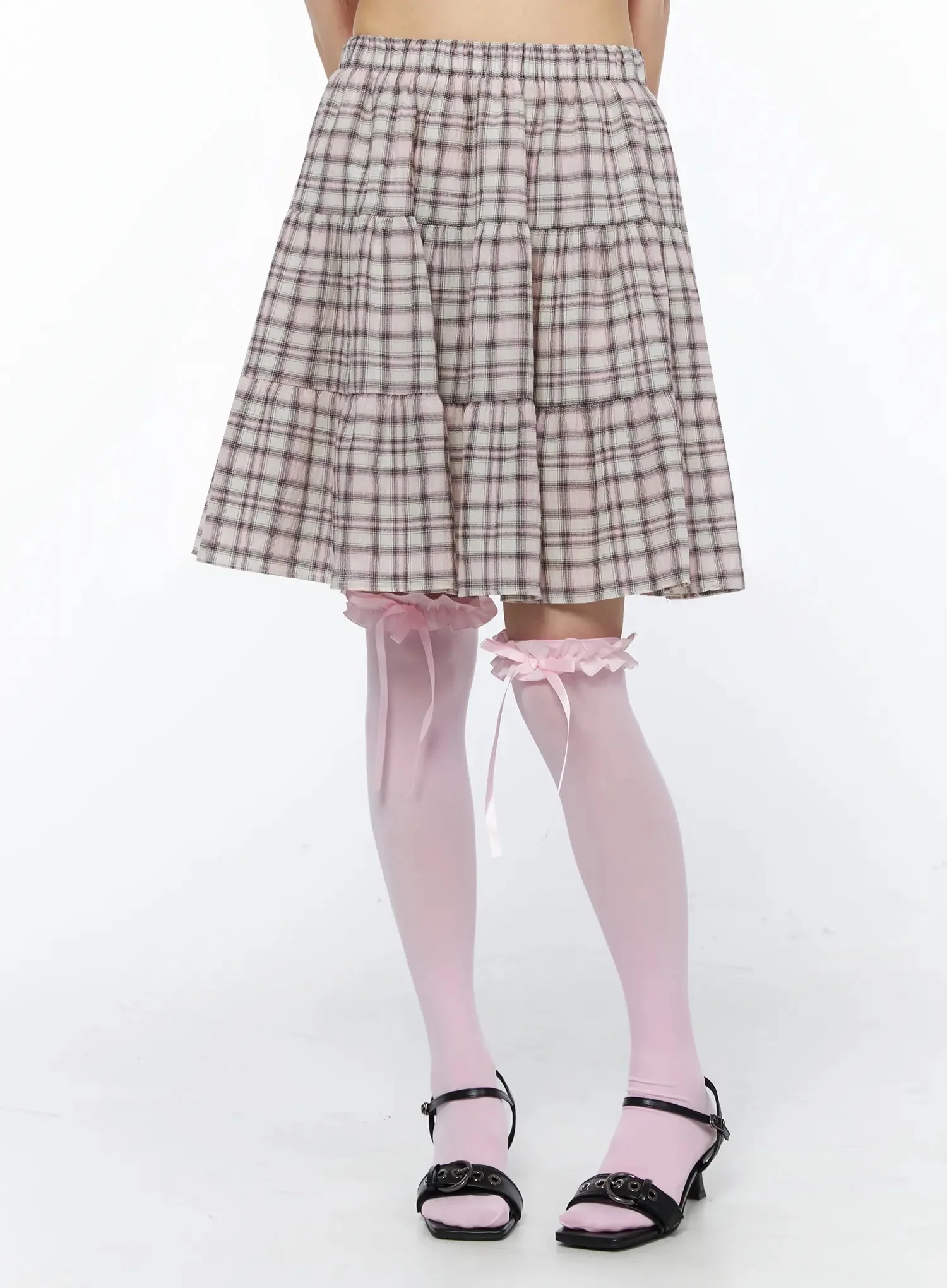 Plaid Checkered Midi Skirt IY526 - Image 5