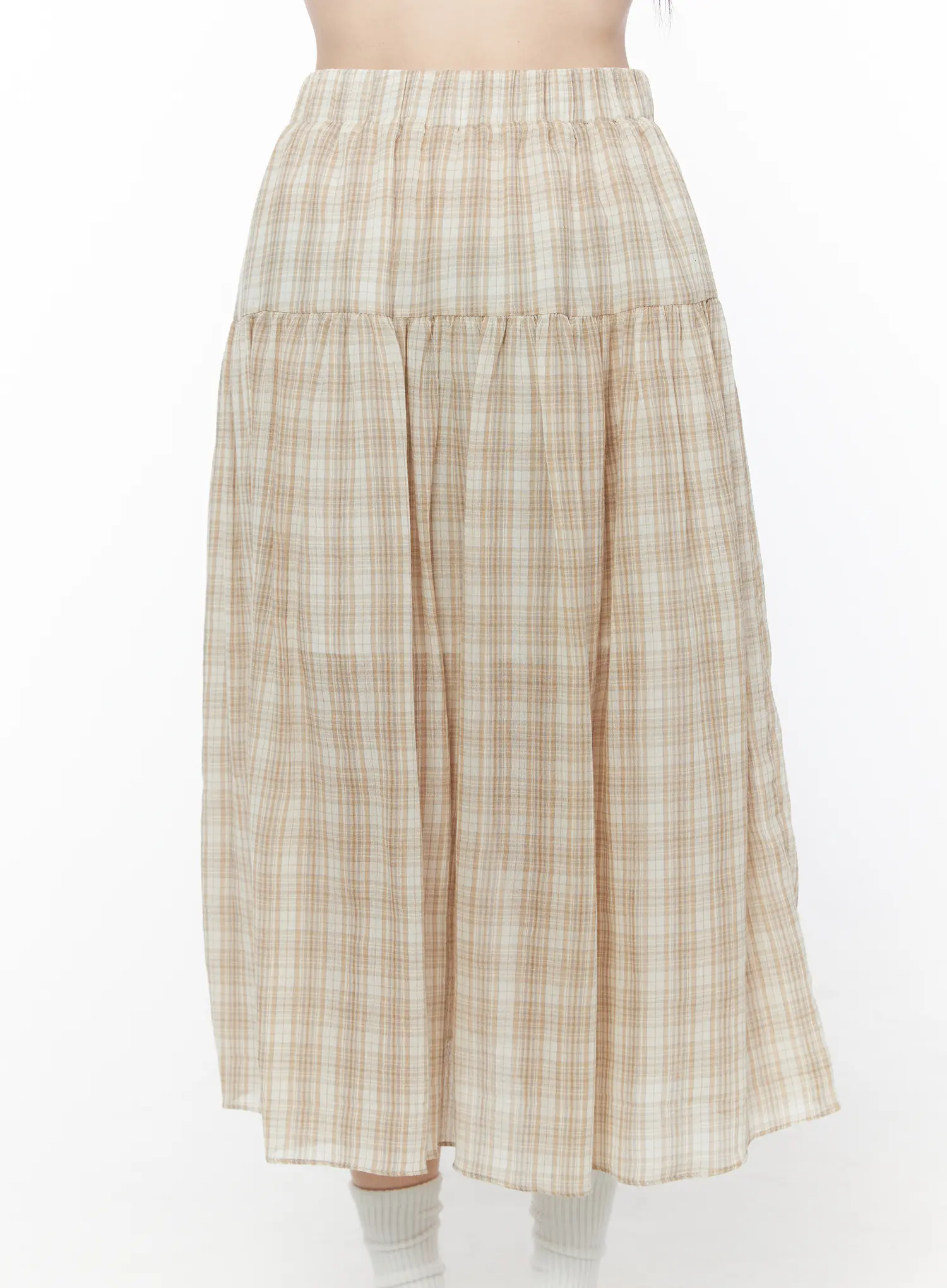 Plaid Flare Maxi Skirt CU519 - Image 8