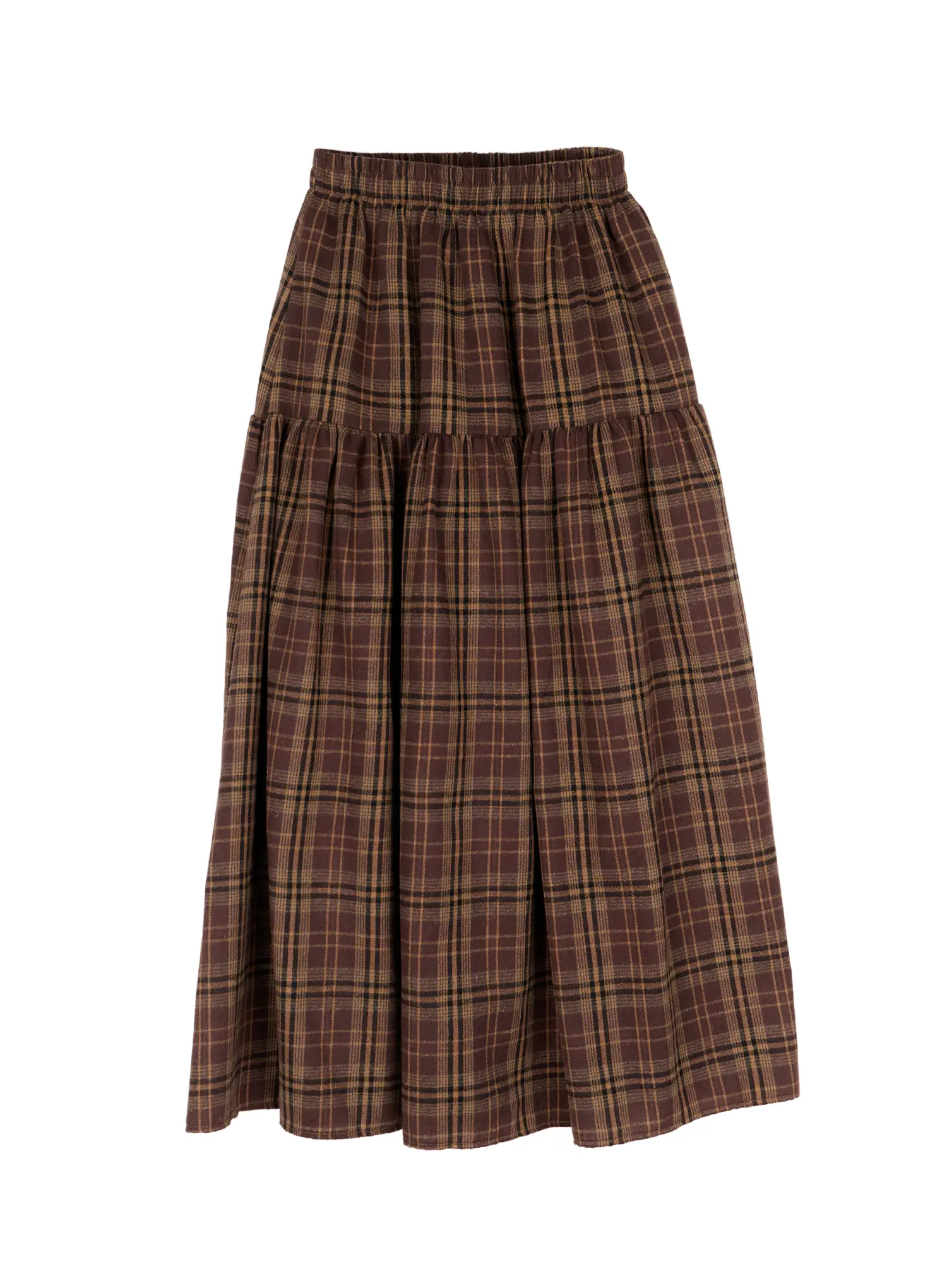 Plaid Frill Maxi Skirt CN527 - Image 11