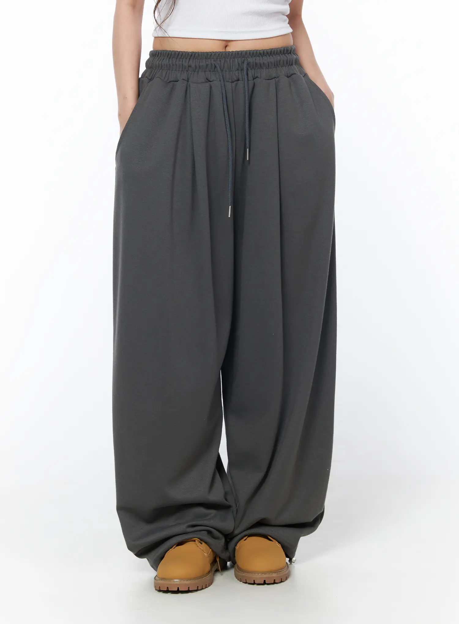 Plaid Graphic Wide Leg Sweatpants CY529 - Image 3