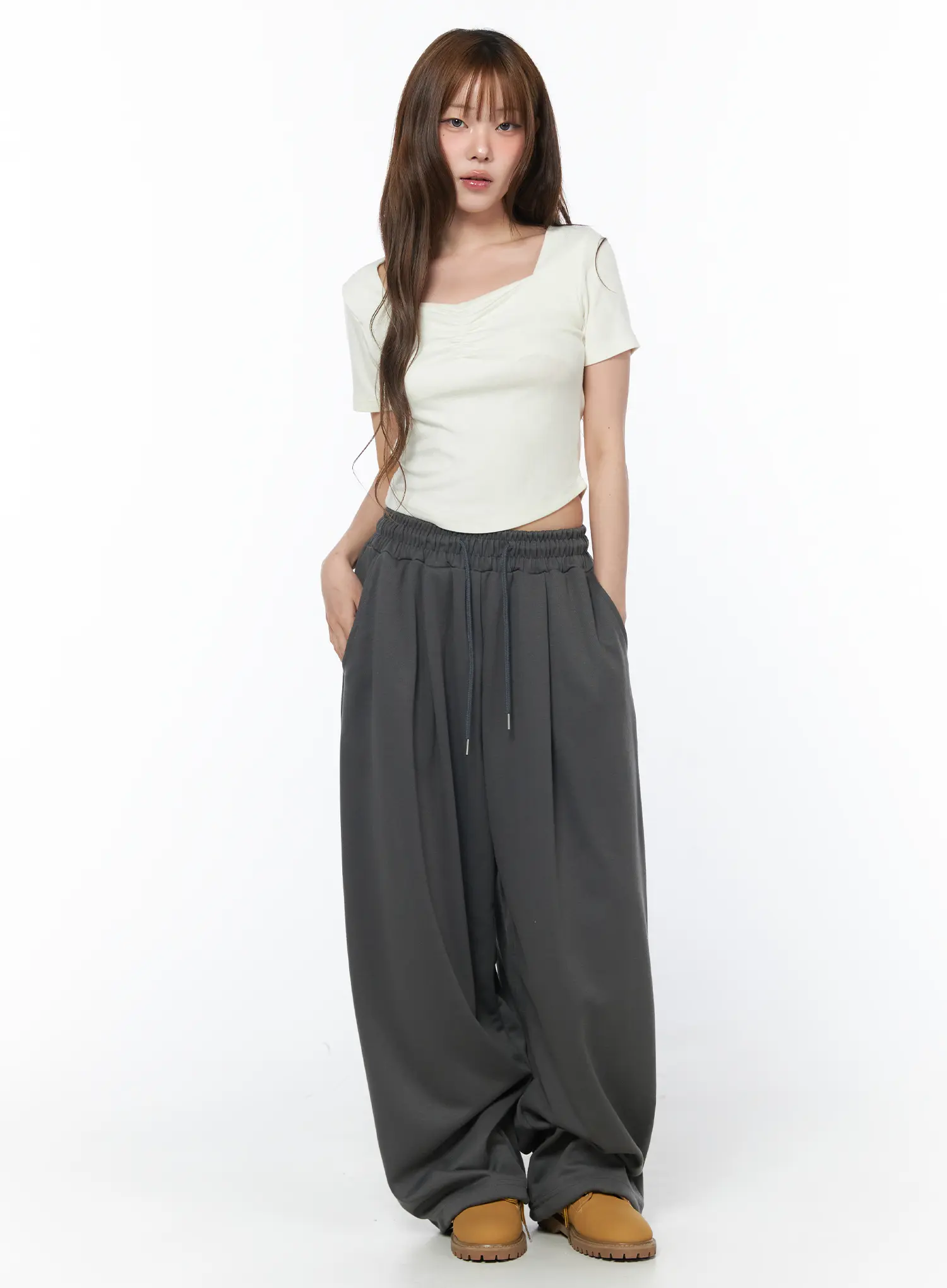 Plaid Graphic Wide Leg Sweatpants CY529 - Image 5
