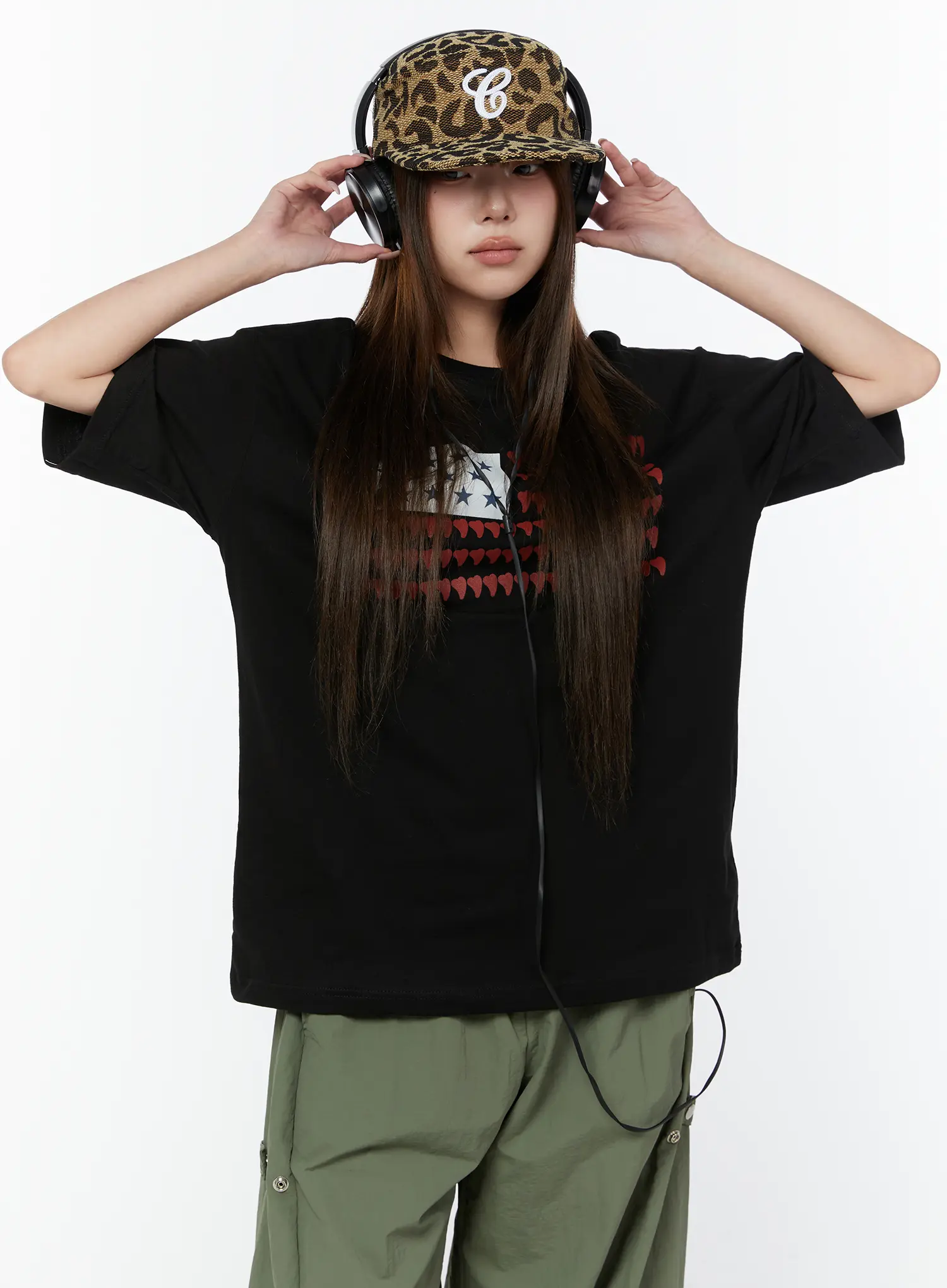 Plaid Initial Flap Cap CY519 - Image 2