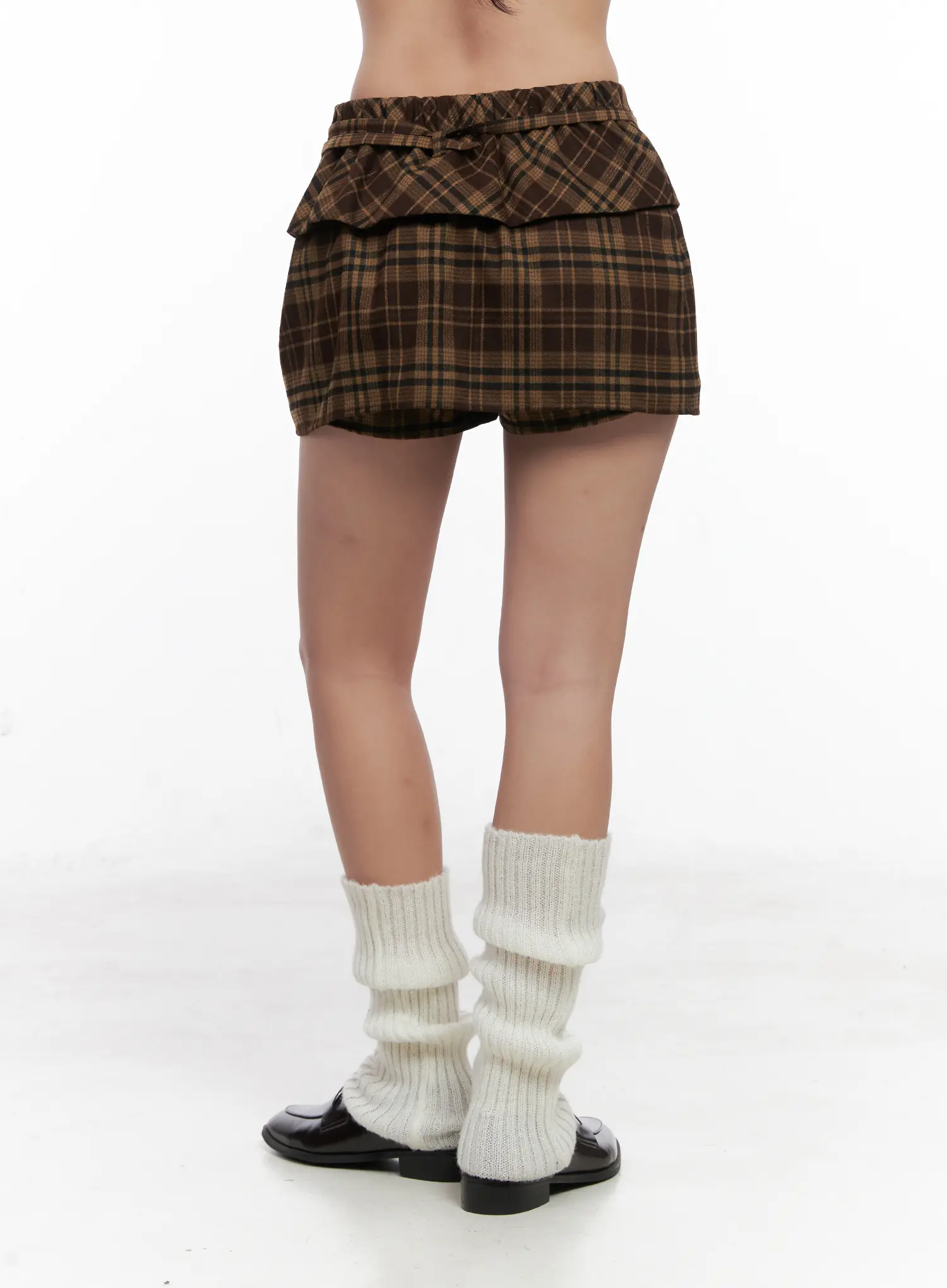 Plaid Ring Belt Mini Skirt CN514 - Image 7