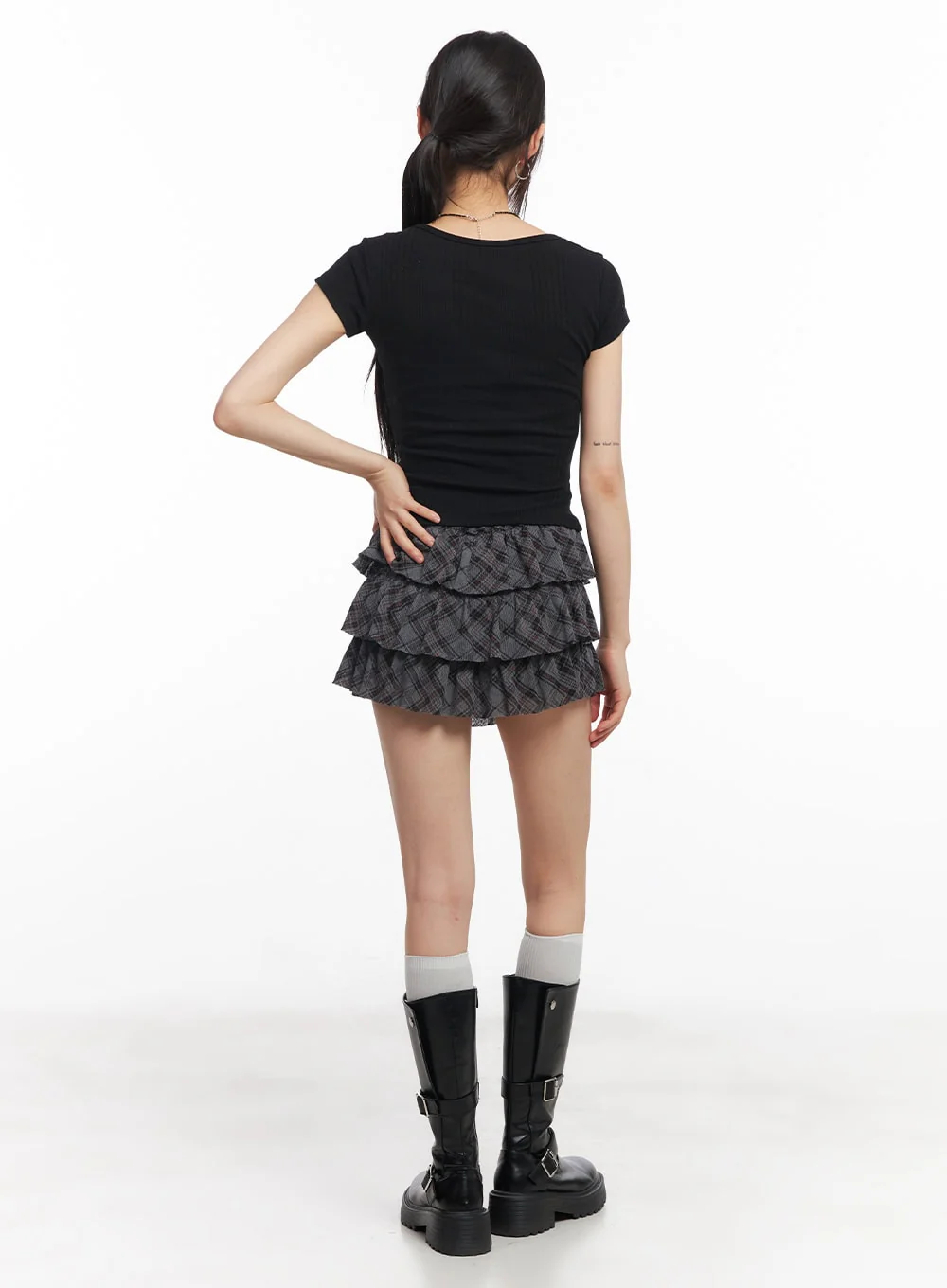 Plaid Ruffle Mini Skirt CY514 - Image 7