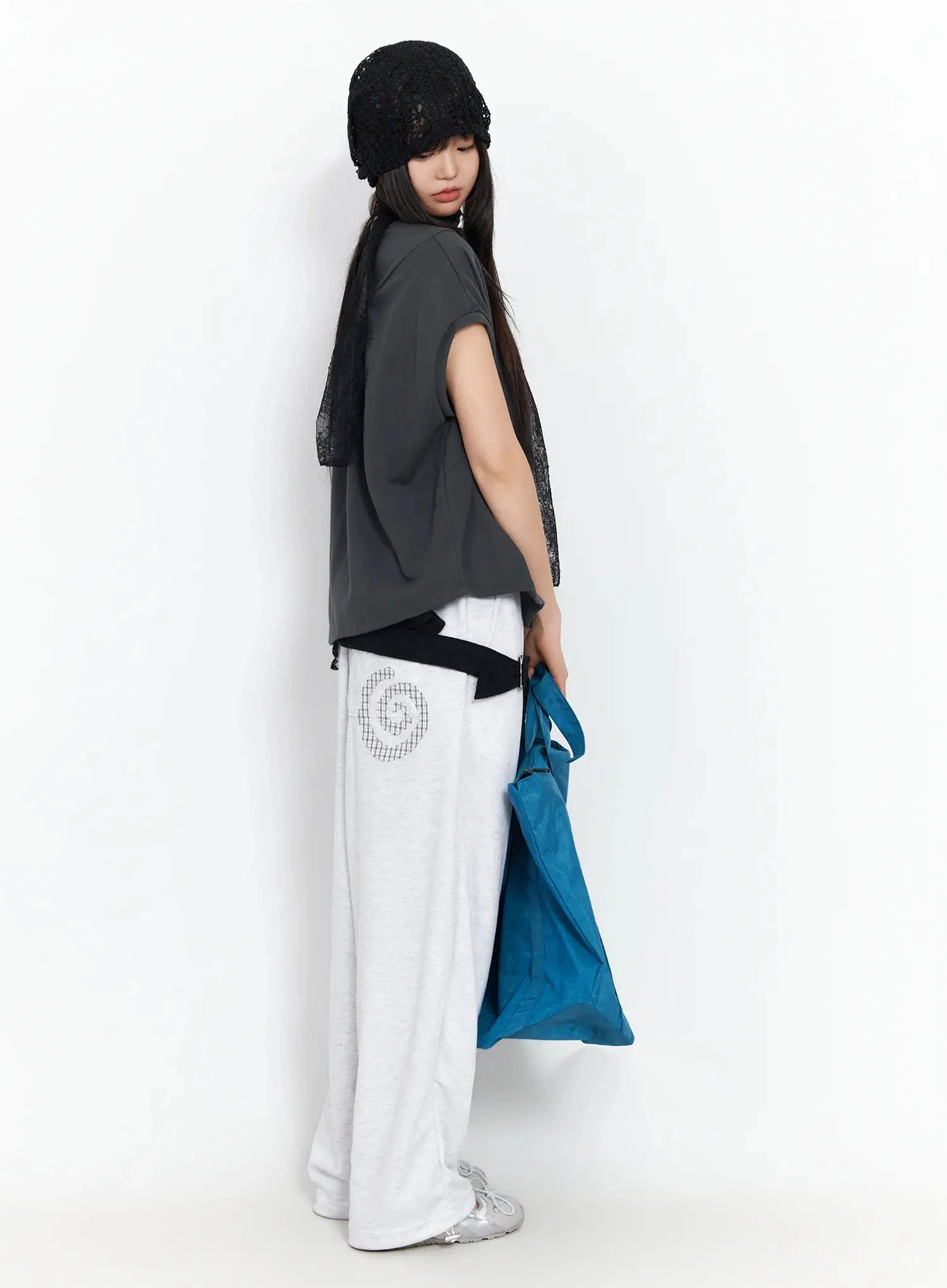 Plaid Spiral Detail Sweatpants IA523 - Image 15