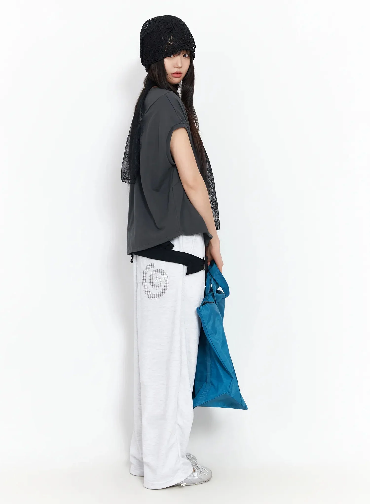 Plaid Spiral Detail Sweatpants IA523 - Image 2