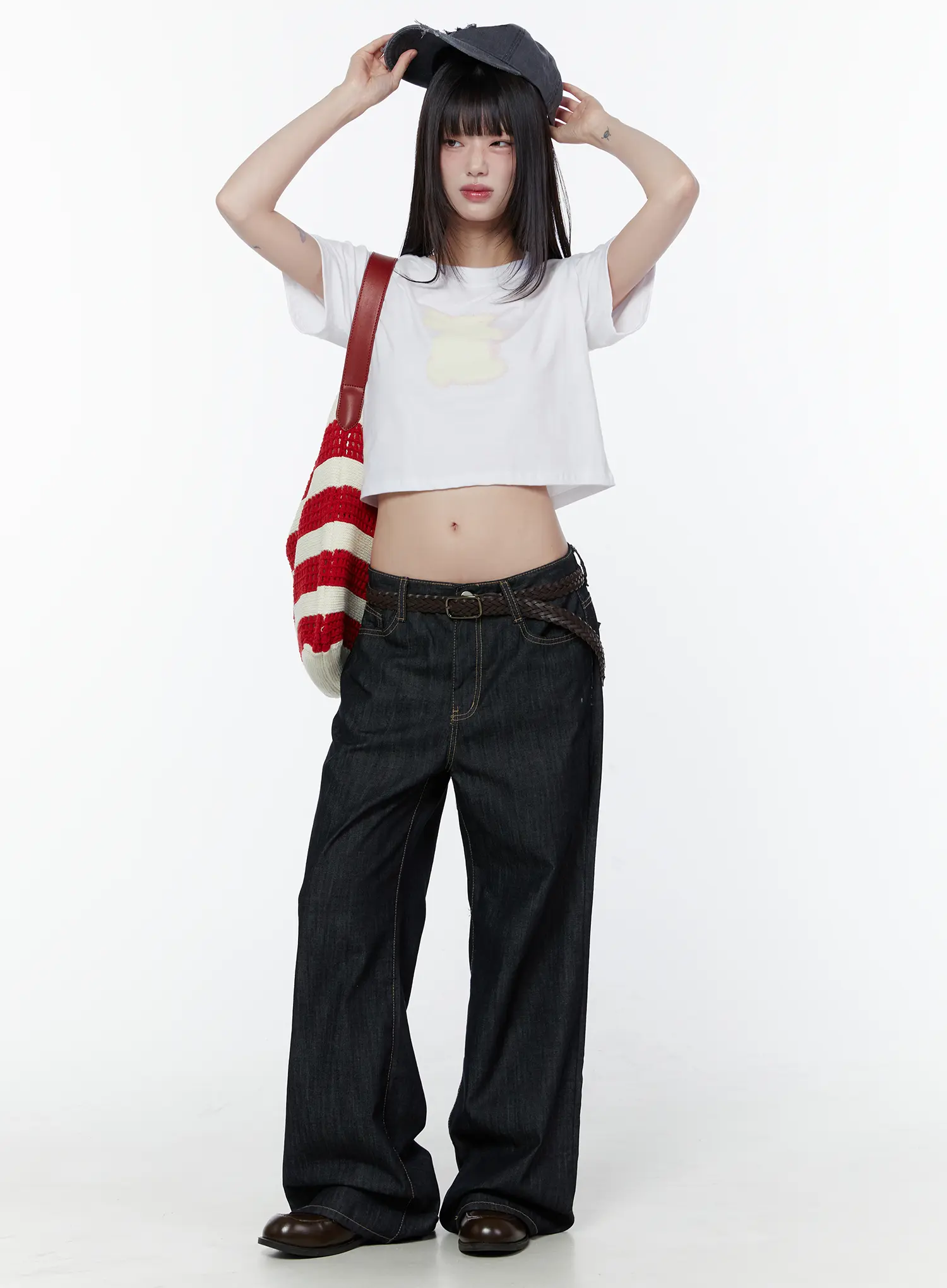 Playful Bunny Graphic Crop Tee CU505 - Image 3