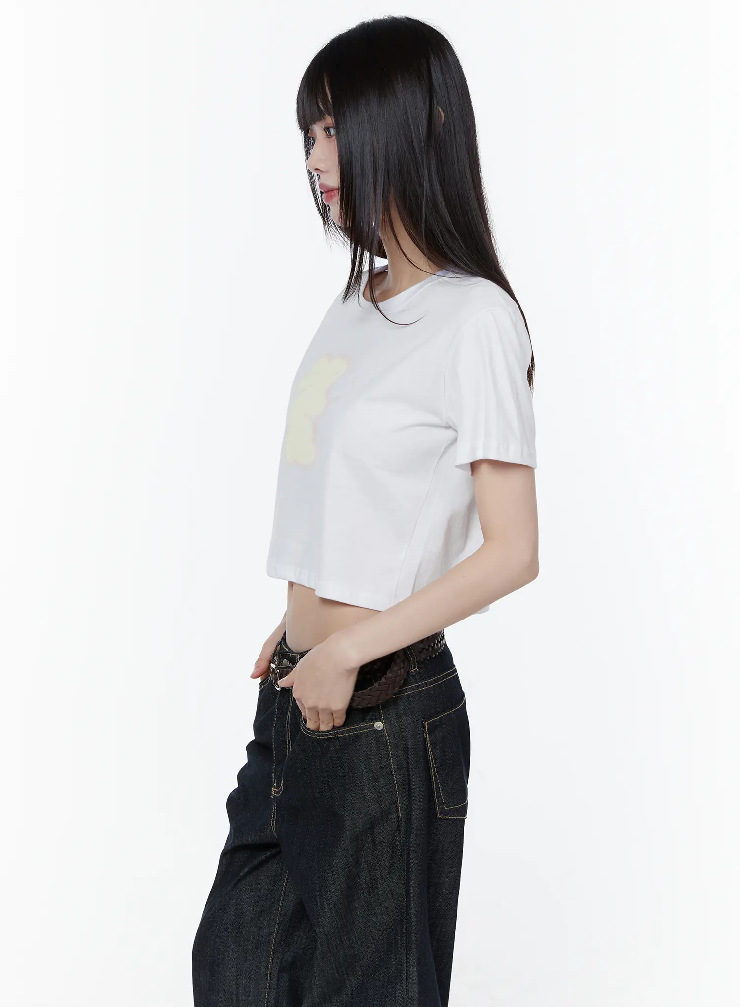 Playful Bunny Graphic Crop Tee CU505 - Image 7