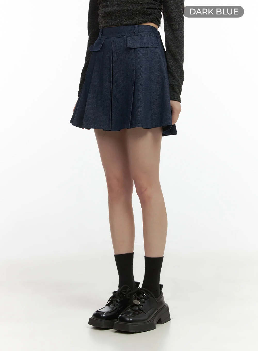 Pleated Denim Mini Skirt CO410 - Image 7