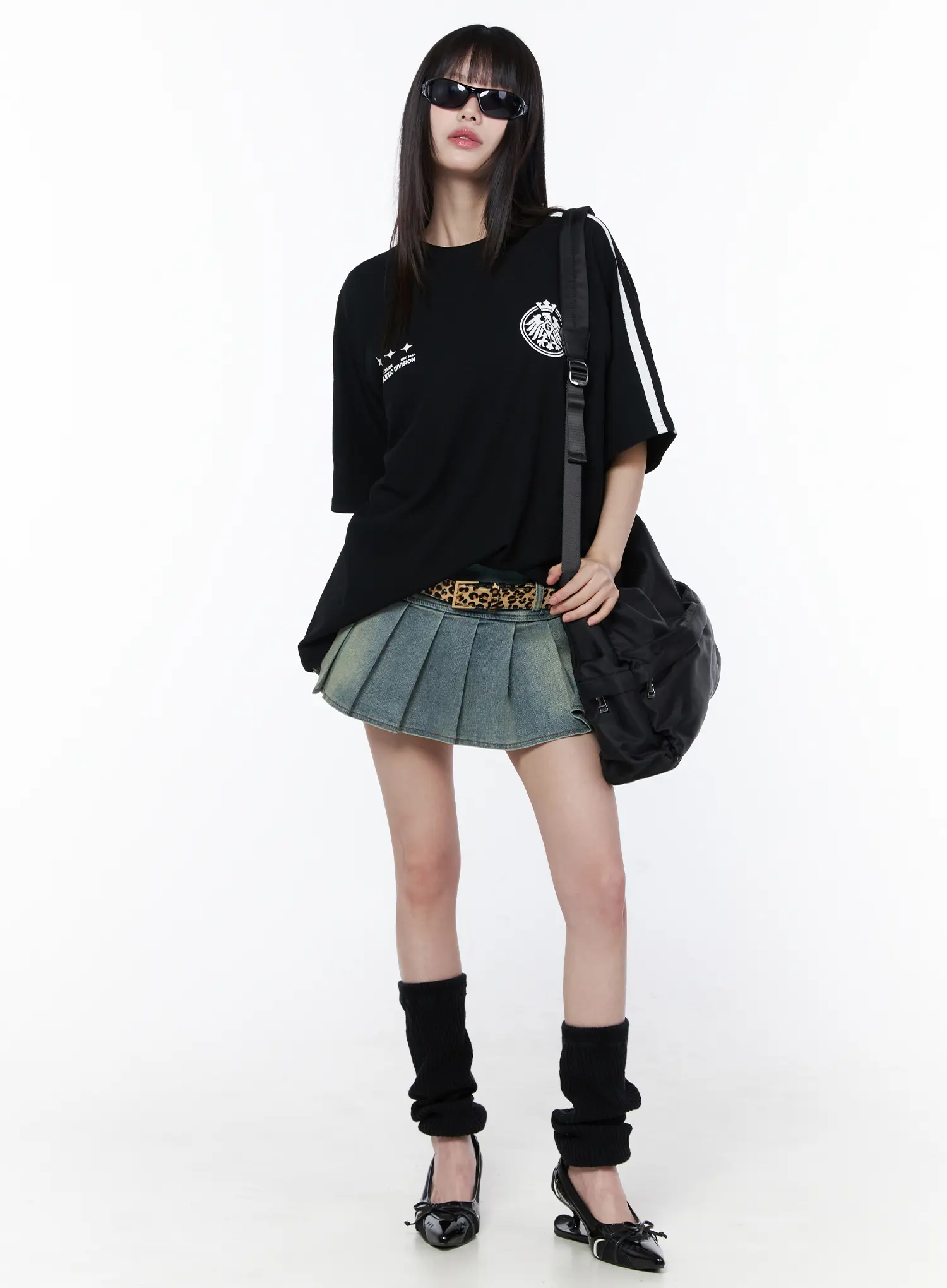 Pleated Denim Mini Skirt CU519 - Image 2