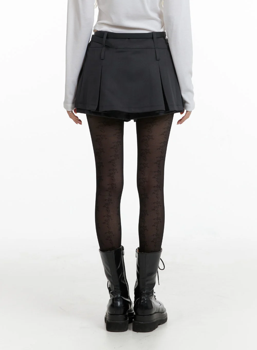 Pleated Mini Skirt with Belt IF408 - Image 5