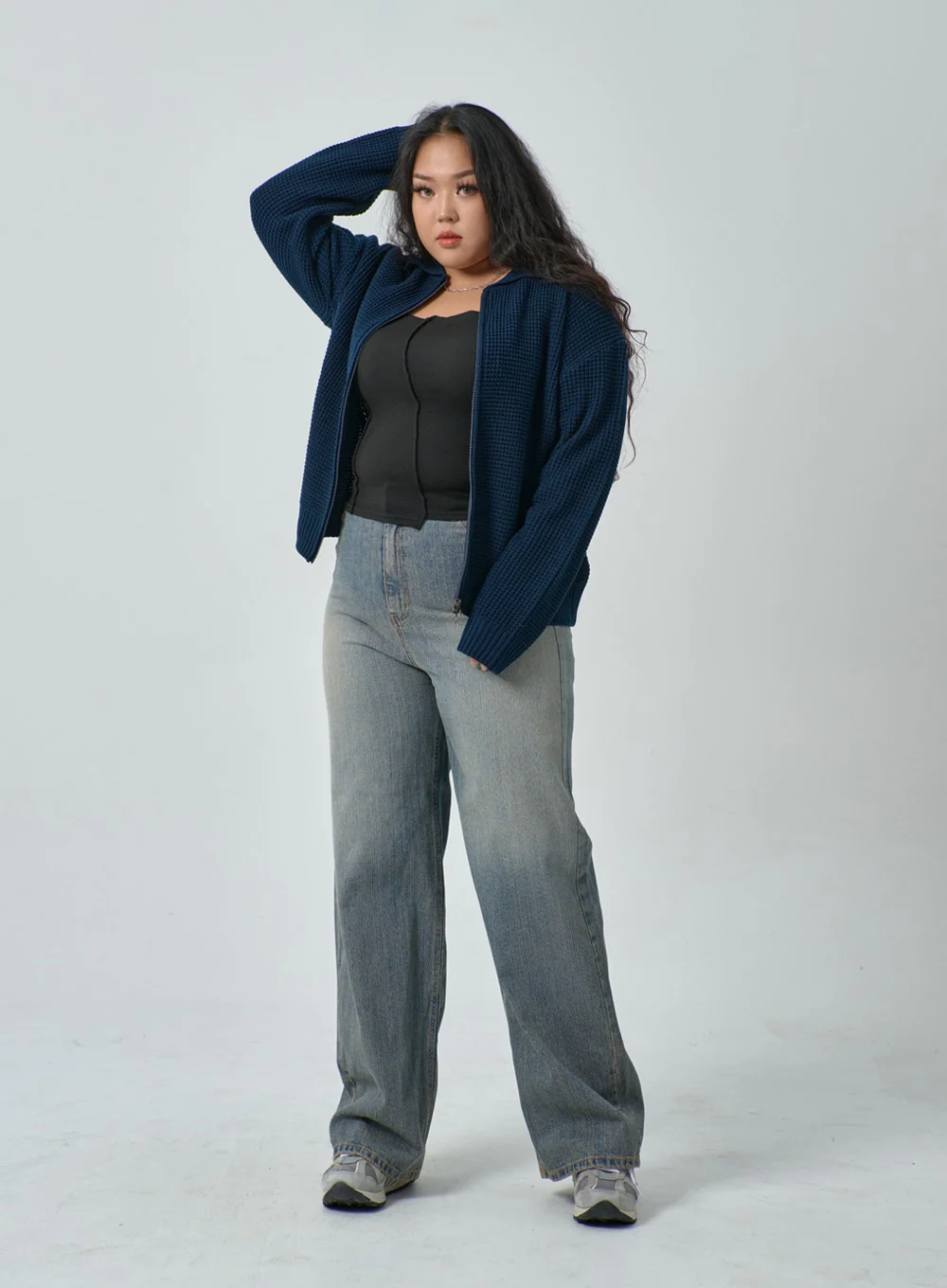 Plus Light Wash Wide Leg Jeans IF317 - Image 15