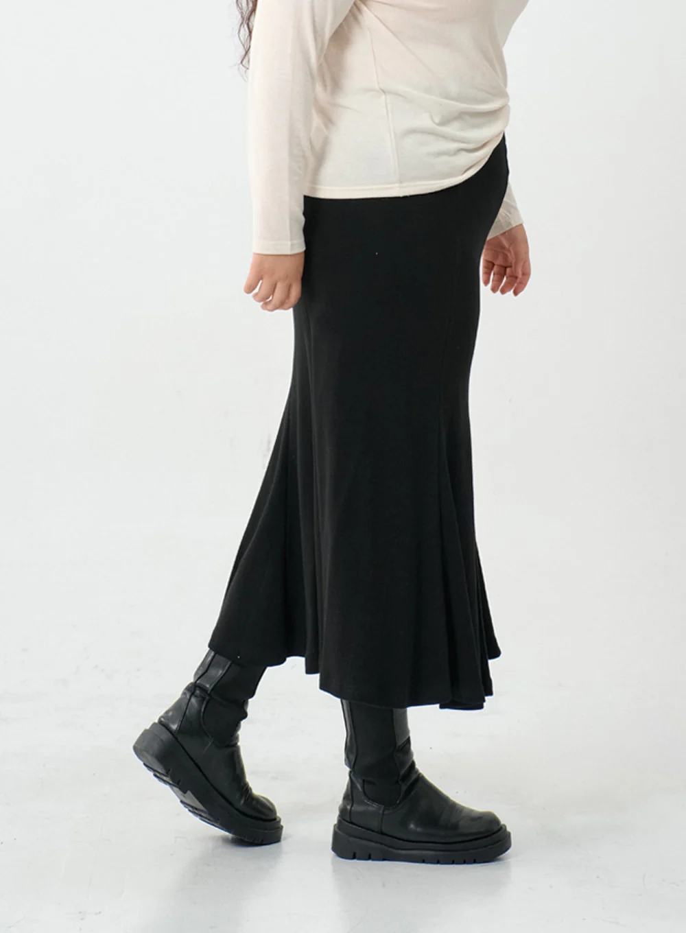 Plus Mermaid Line Long Bending Skirt IO06 - Image 2