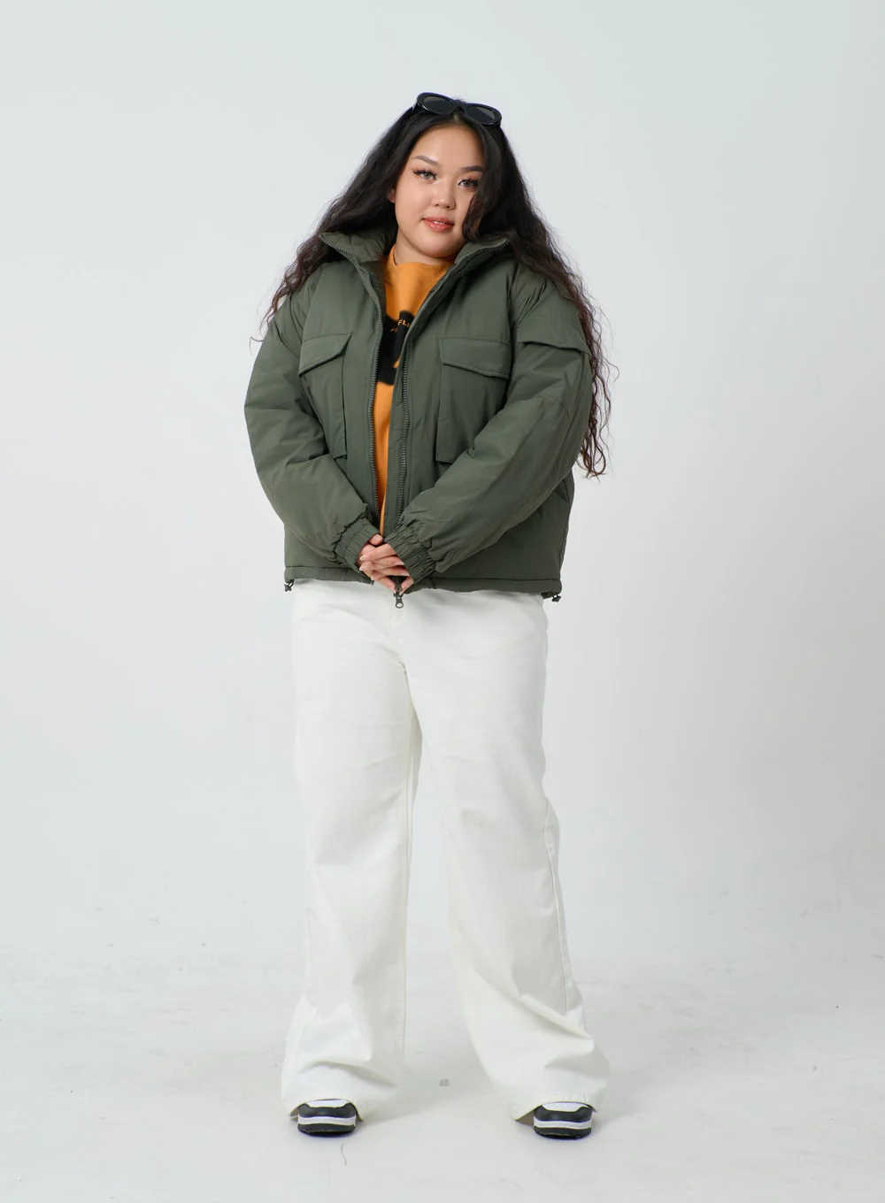 Plus Twin Front Pocket Hoodie Puffer Jacket ID27 - Image 4