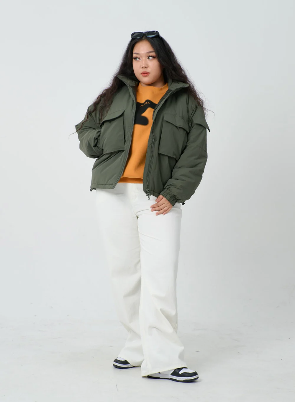 Plus Twin Front Pocket Hoodie Puffer Jacket ID27 - Image 6