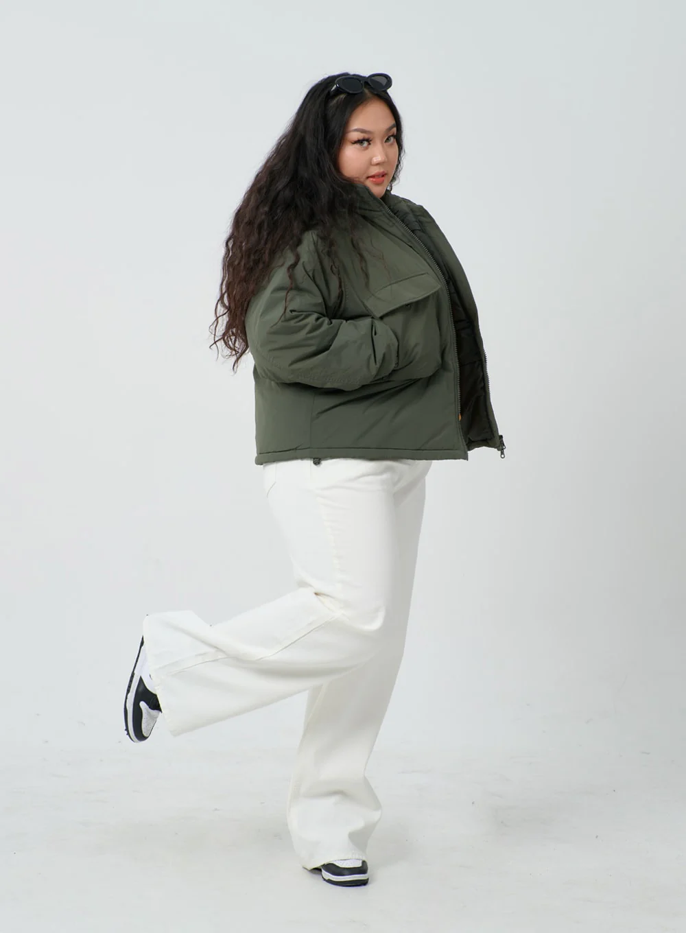 Plus Twin Front Pocket Hoodie Puffer Jacket ID27 - Image 9