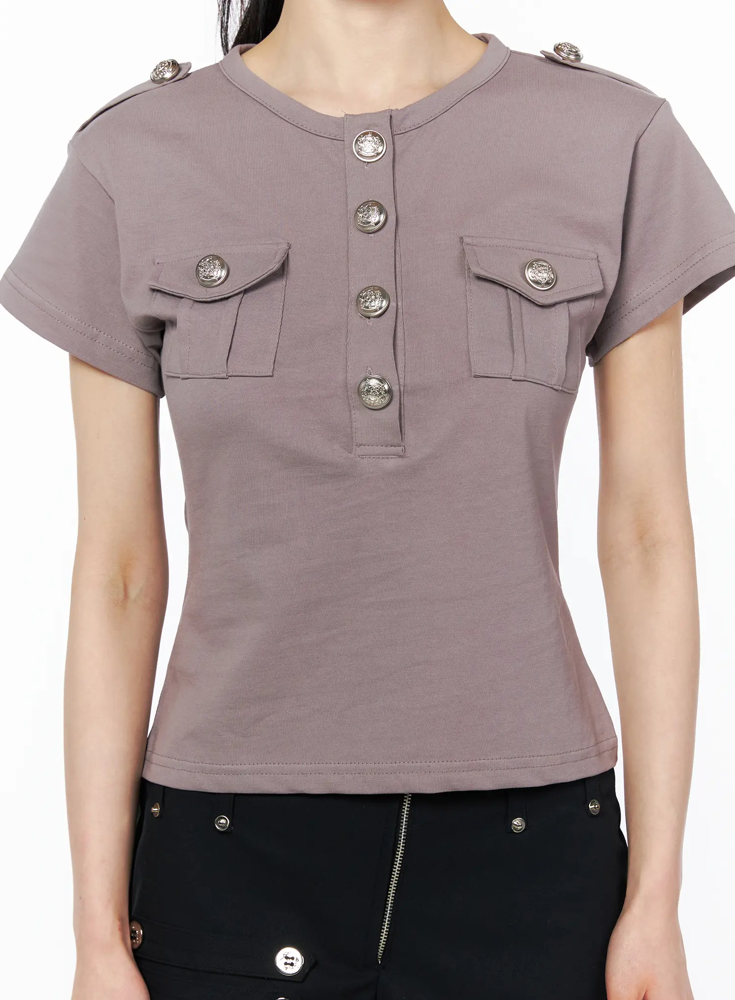 Pocket Detail Short Sleeve Tee CU511 - Image 4