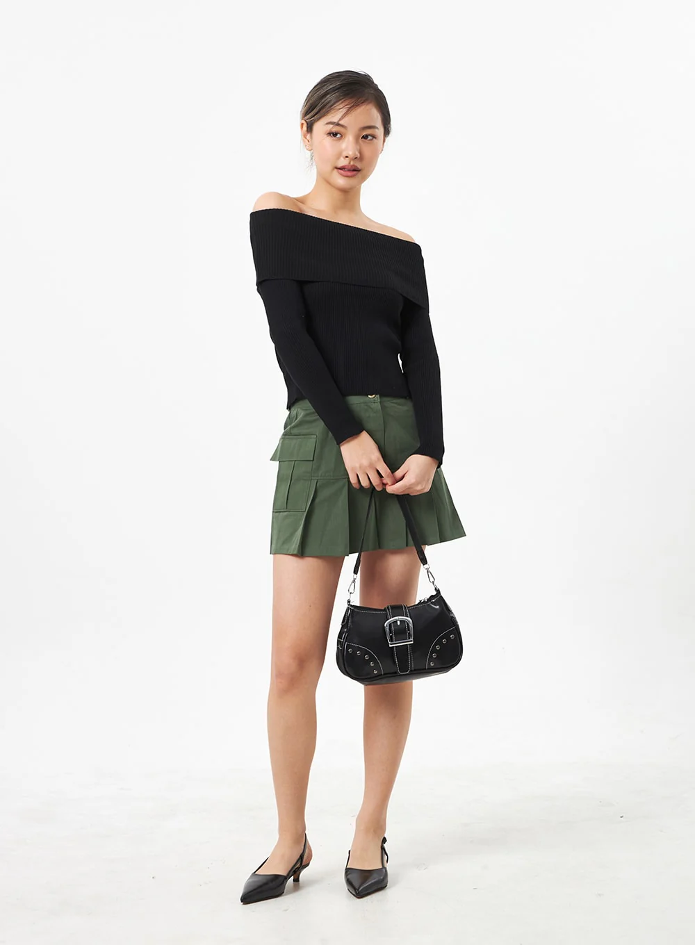 Pocket Pleated Mini Skirt CA304 - Image 4