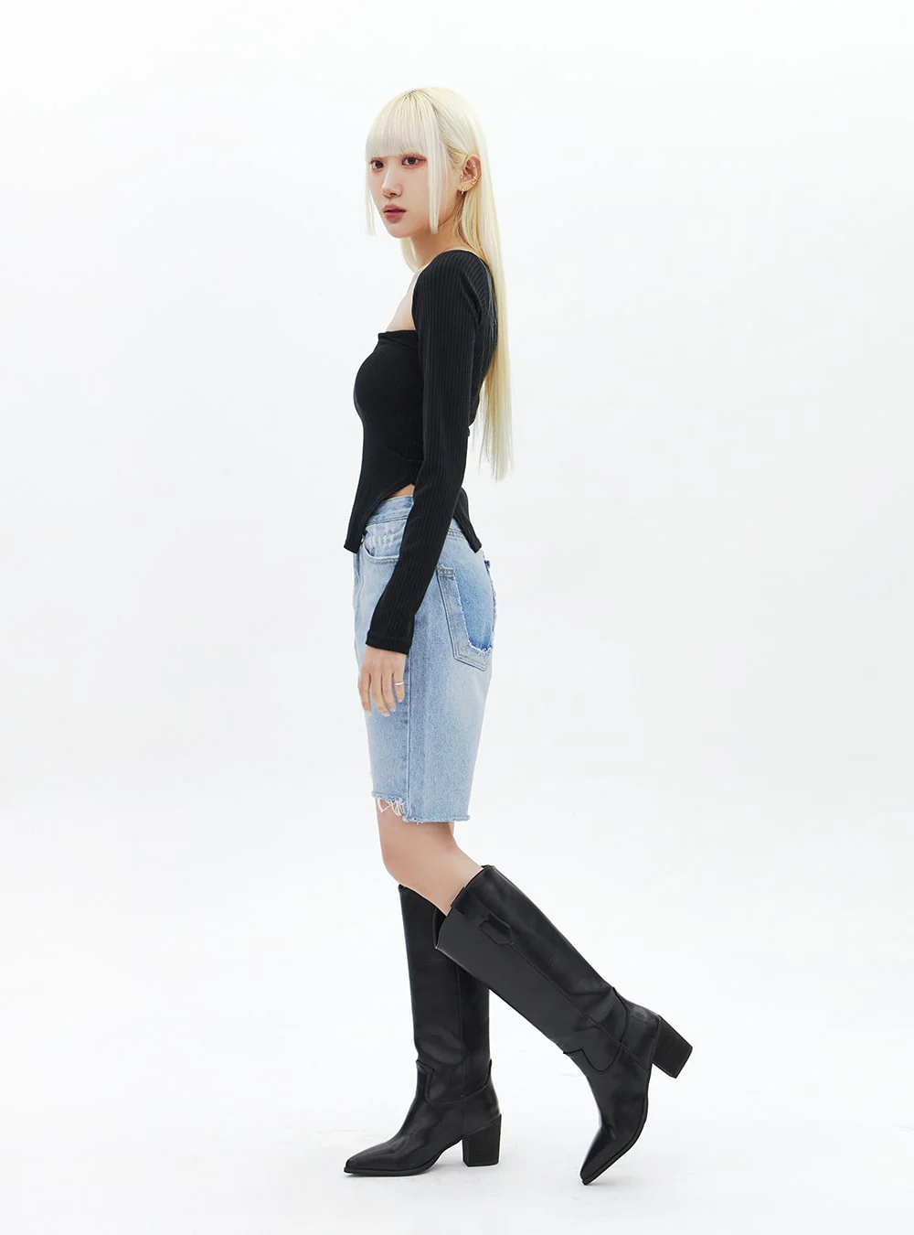 Pointed Toe Knee High Boots BA313 - Image 10