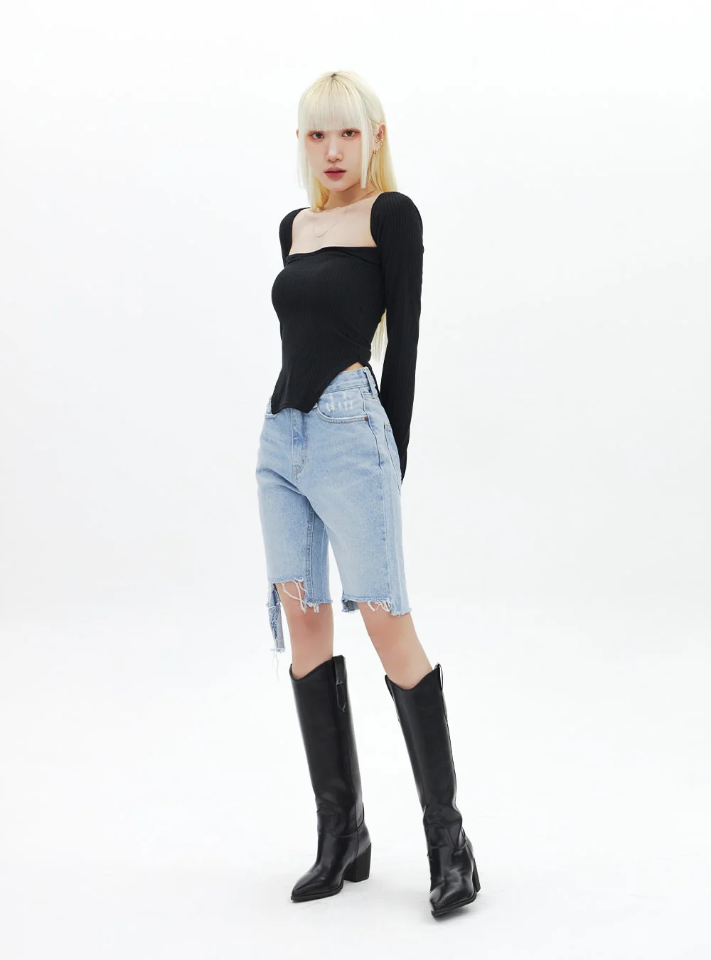 Pointed Toe Knee High Boots BA313 - Image 9