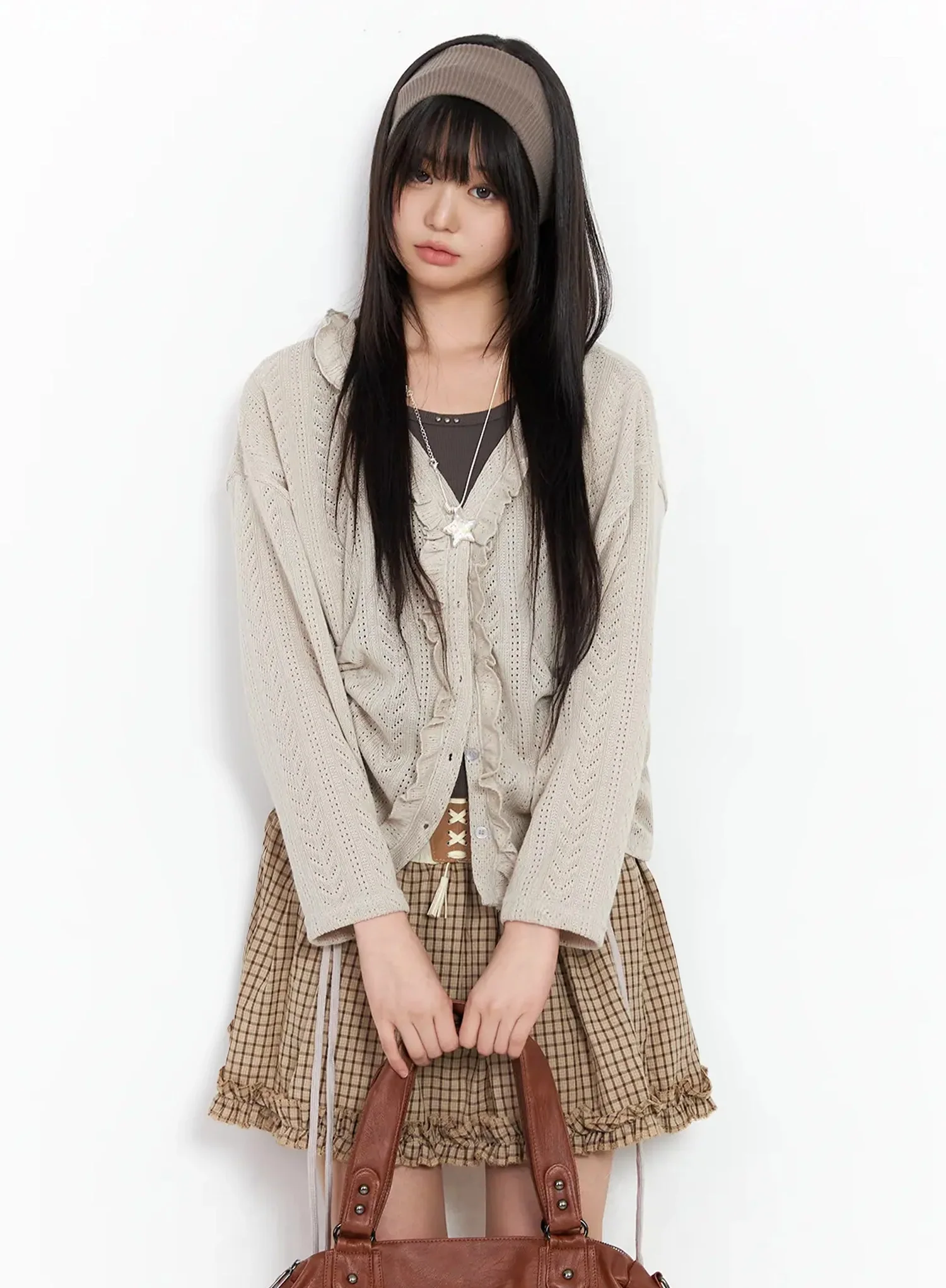 Pointelle Knit Cardigan IA523