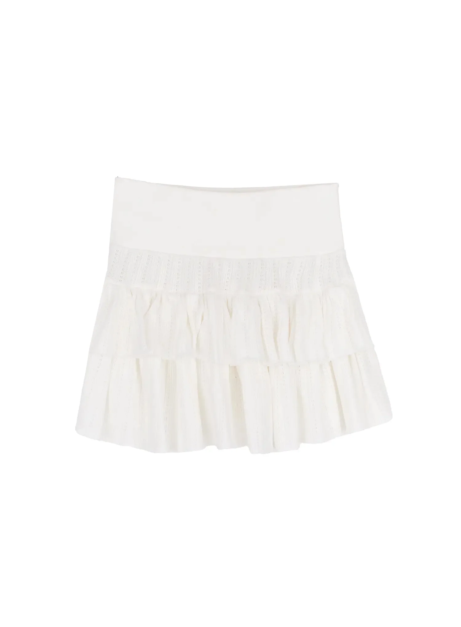 Pointelle Layered Ruffle Mini Skirt IA523 - Image 14