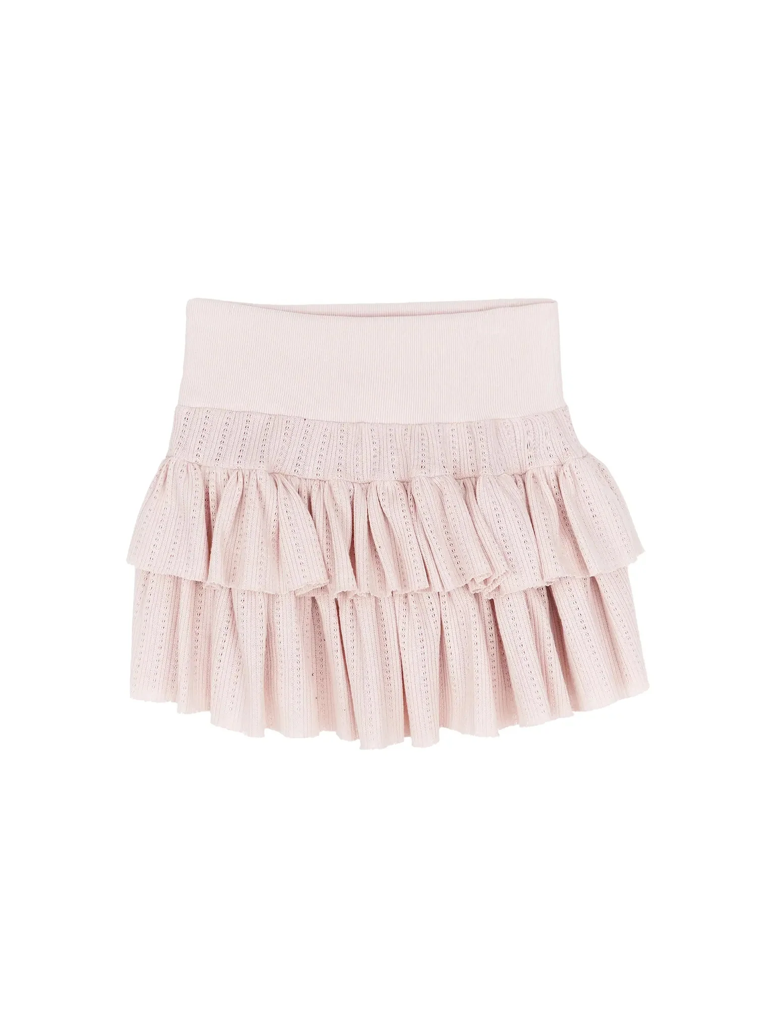 Pointelle Layered Ruffle Mini Skirt IA523 - Image 15
