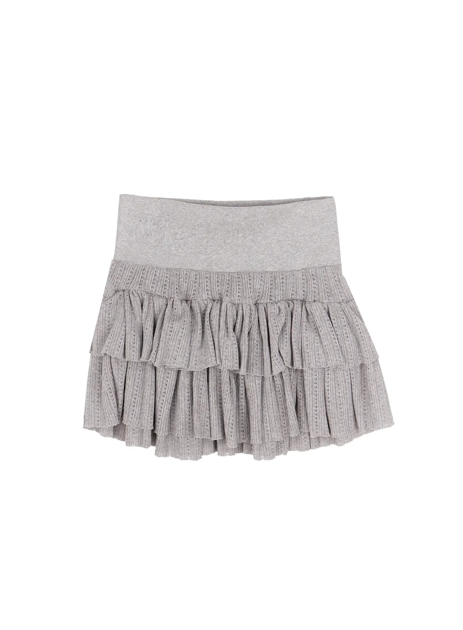 Pointelle Layered Ruffle Mini Skirt IA523 - Image 16