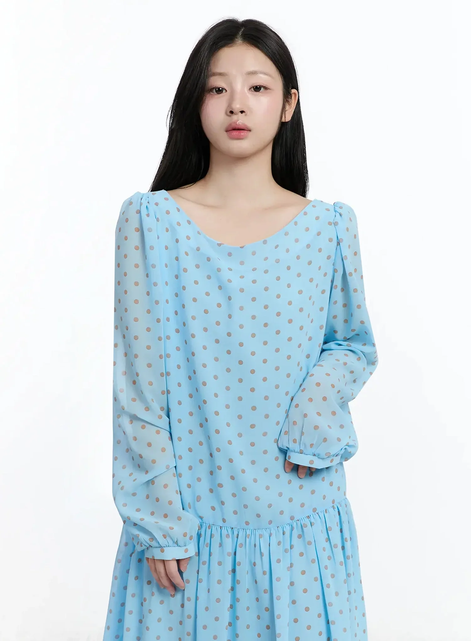 Polka Dot Chiffon Dress IM513 - Image 5